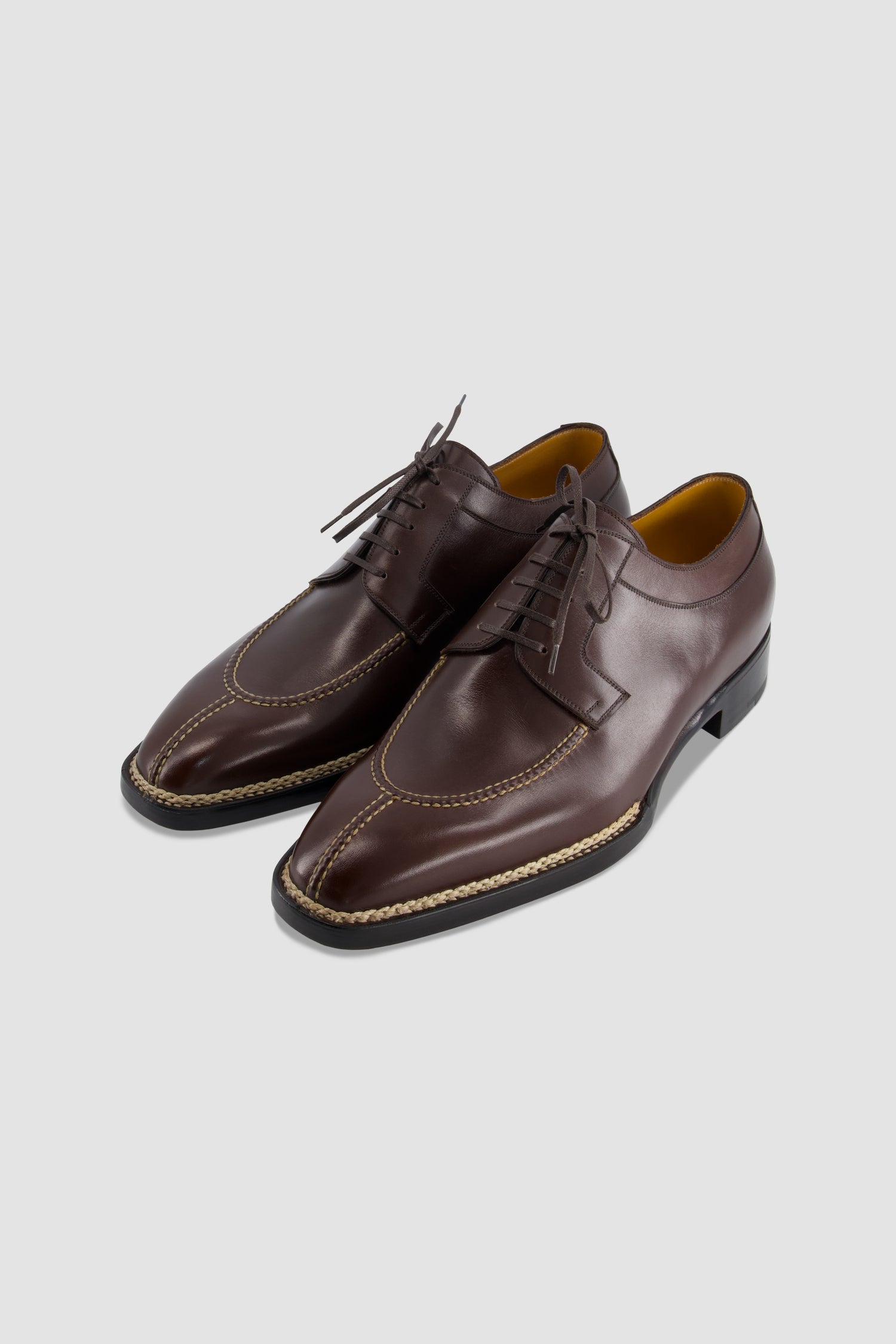 Stefano Bemer Brown Vocalou Apron-Toe Derby