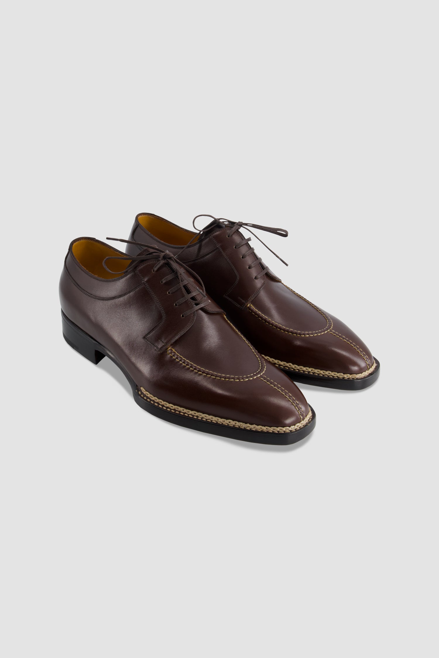 Stefano Bemer Brown Vocalou Apron-Toe Derby
