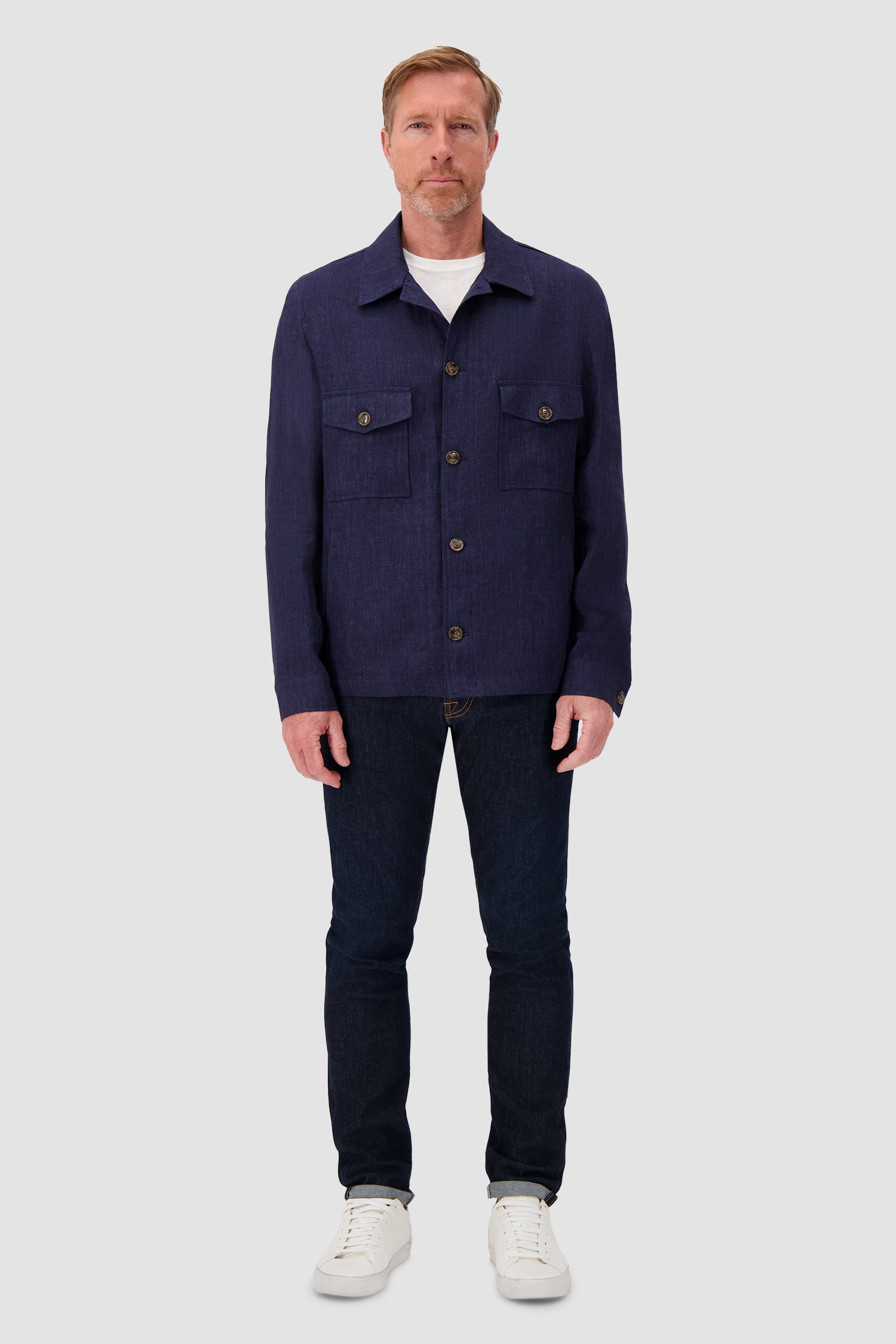 Barba Napoli Navy Linen Park Jacket