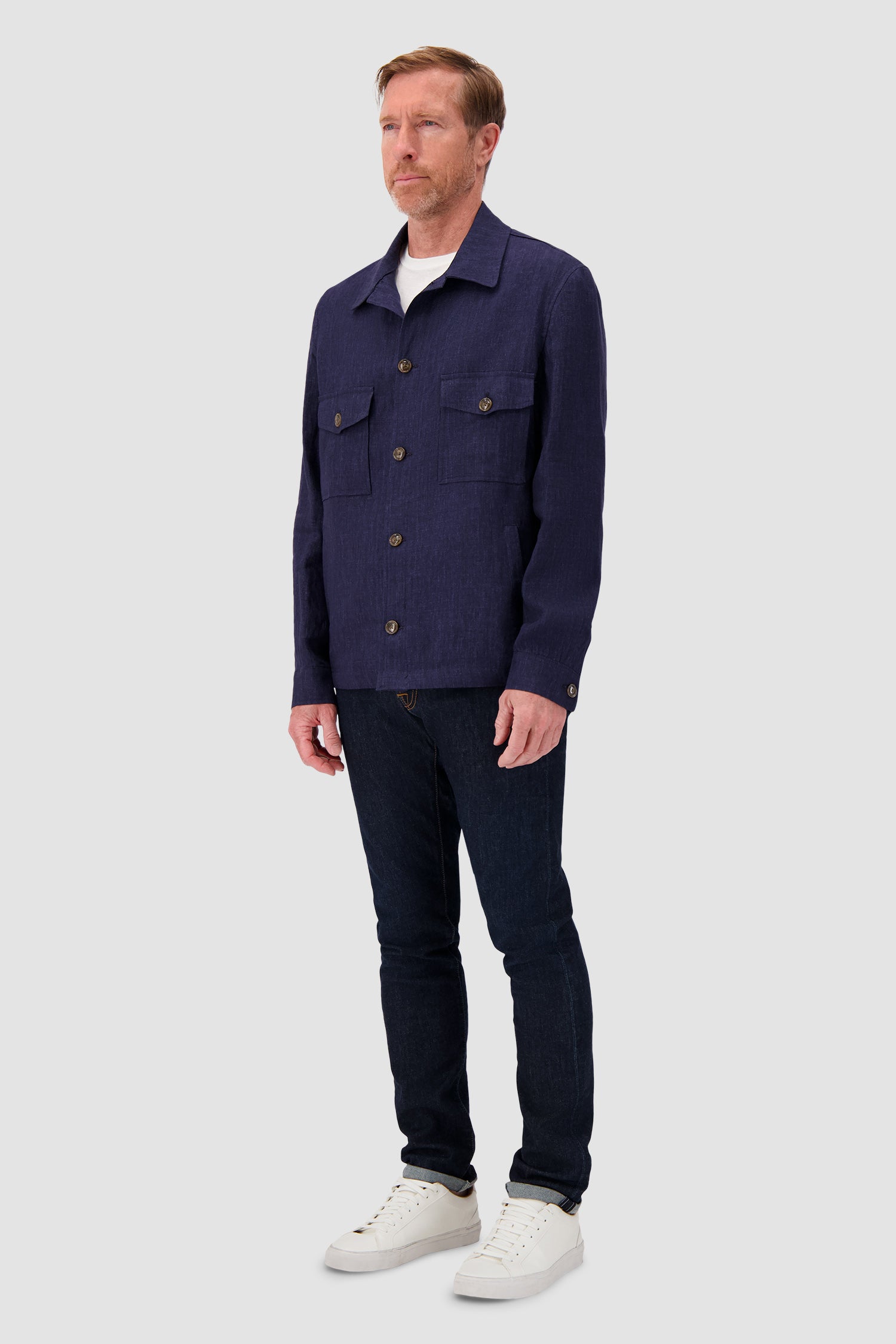 Barba Napoli Navy Linen Park Jacket