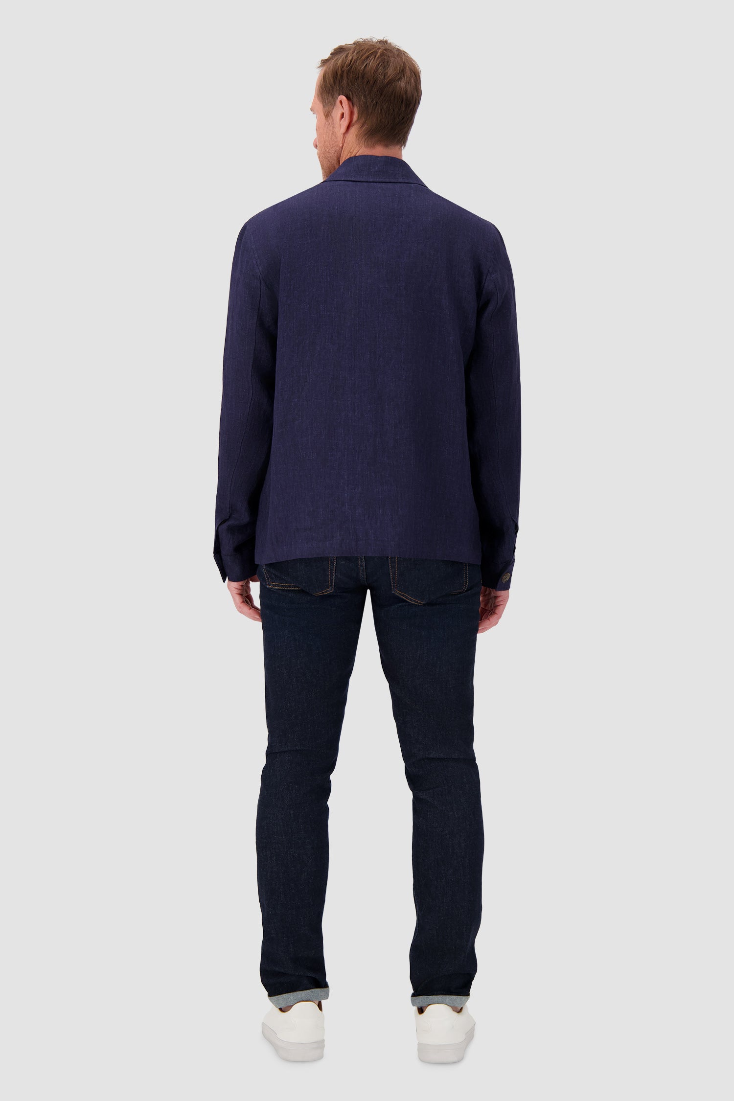 Barba Napoli Navy Linen Park Jacket