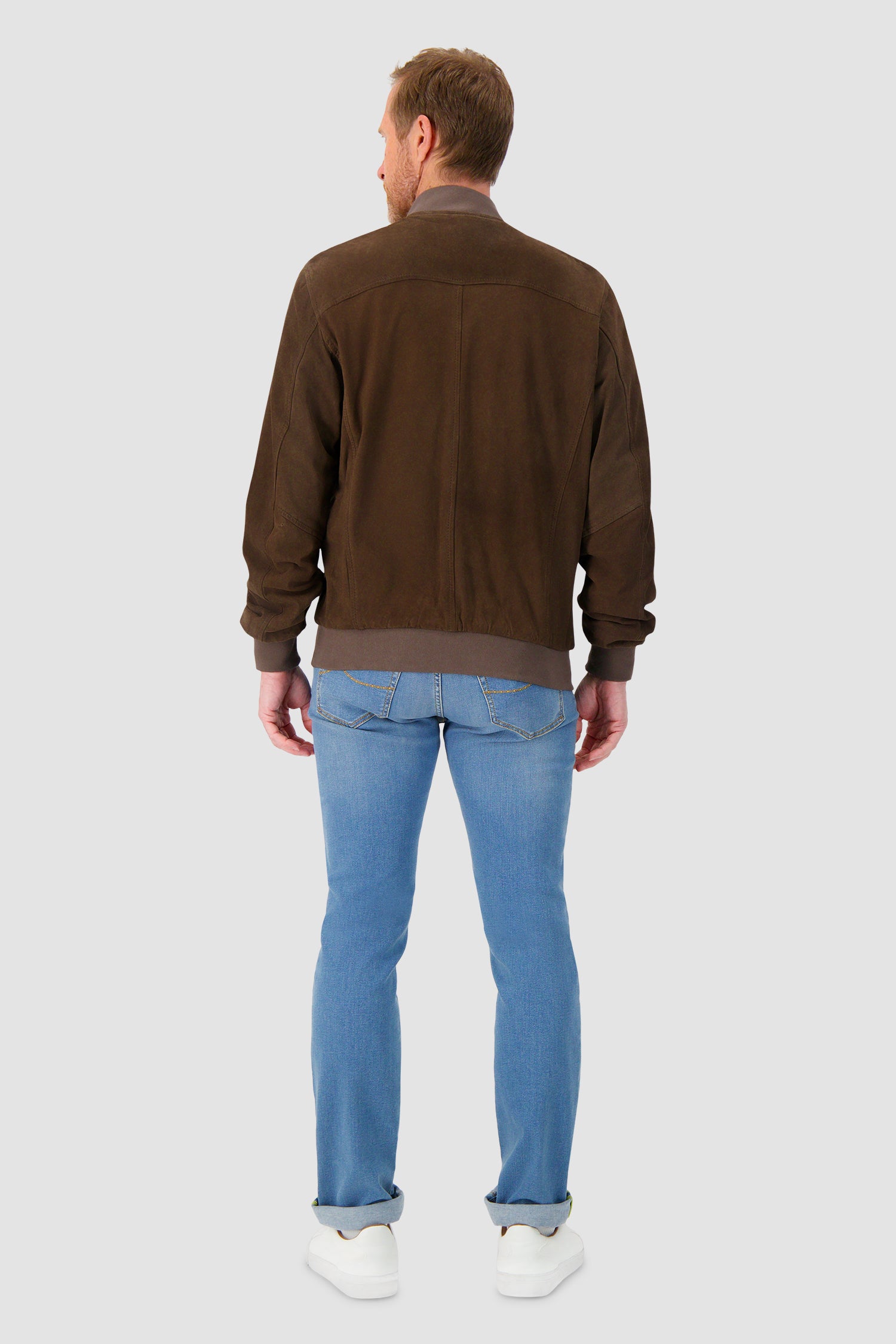 Barba Napoli Brown Leather Bomber Jacket