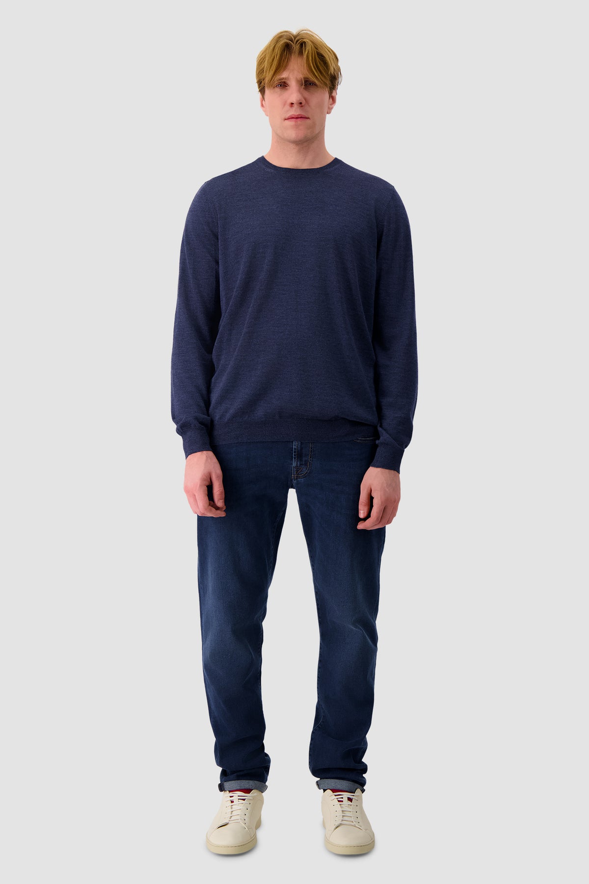 Barba Napoli Navy Round Neck Paricollo Sweater