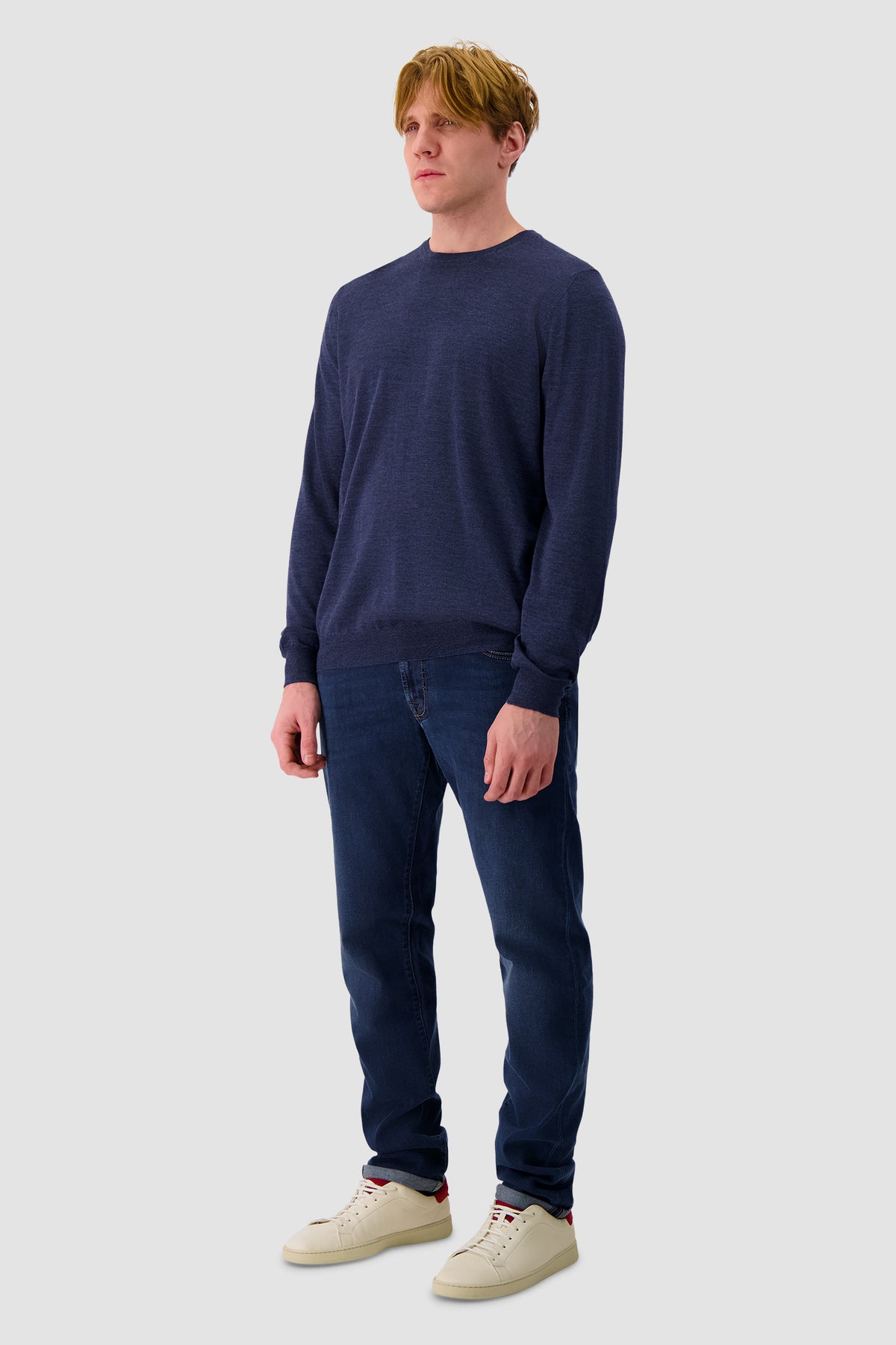 Barba Napoli Navy Round Neck Paricollo Sweater