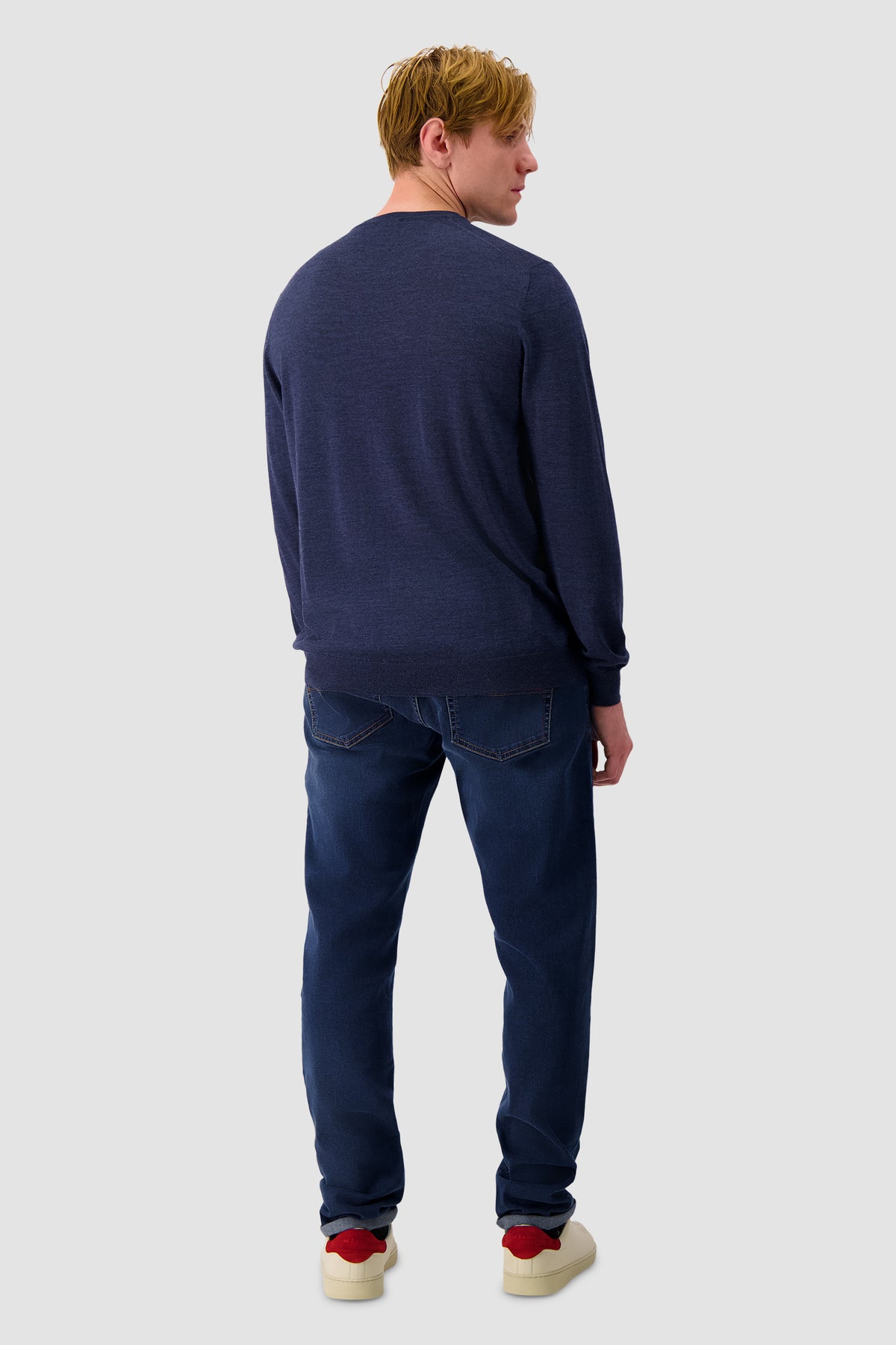 Barba Napoli Navy Round Neck Paricollo Sweater