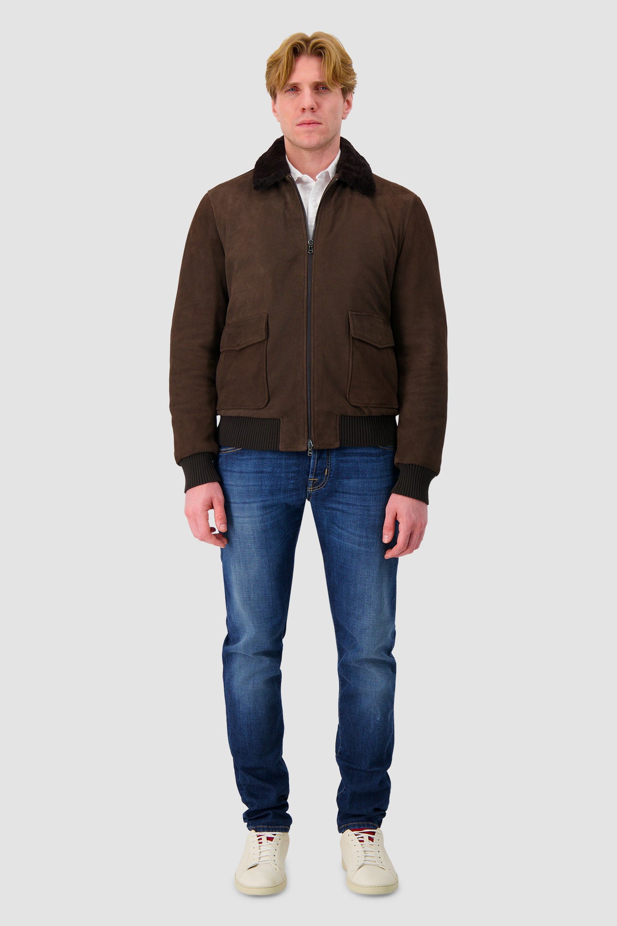 Barba Napoli Brown Suede Boston Sport Jacket