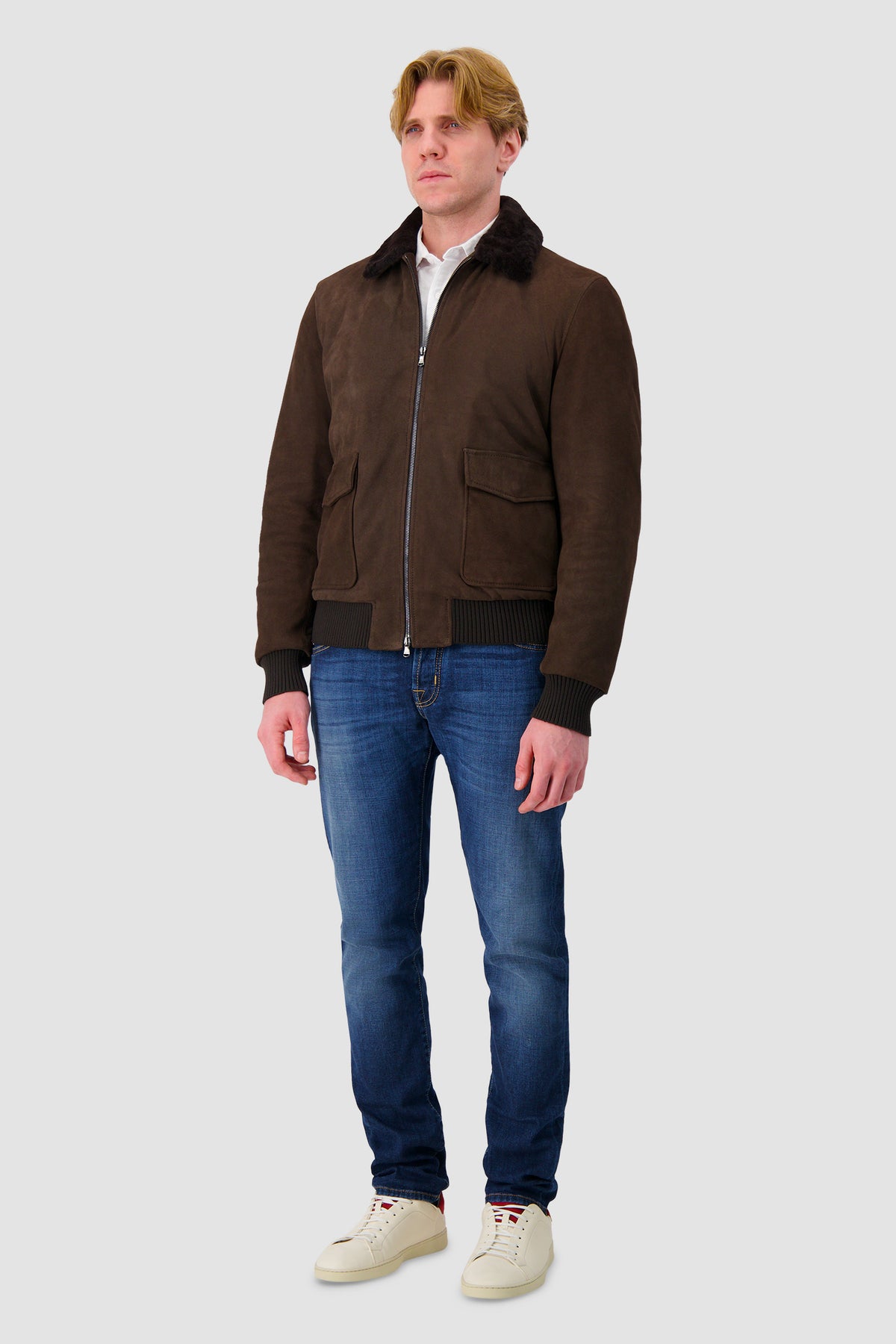 Barba Napoli Brown Suede Boston Sport Jacket