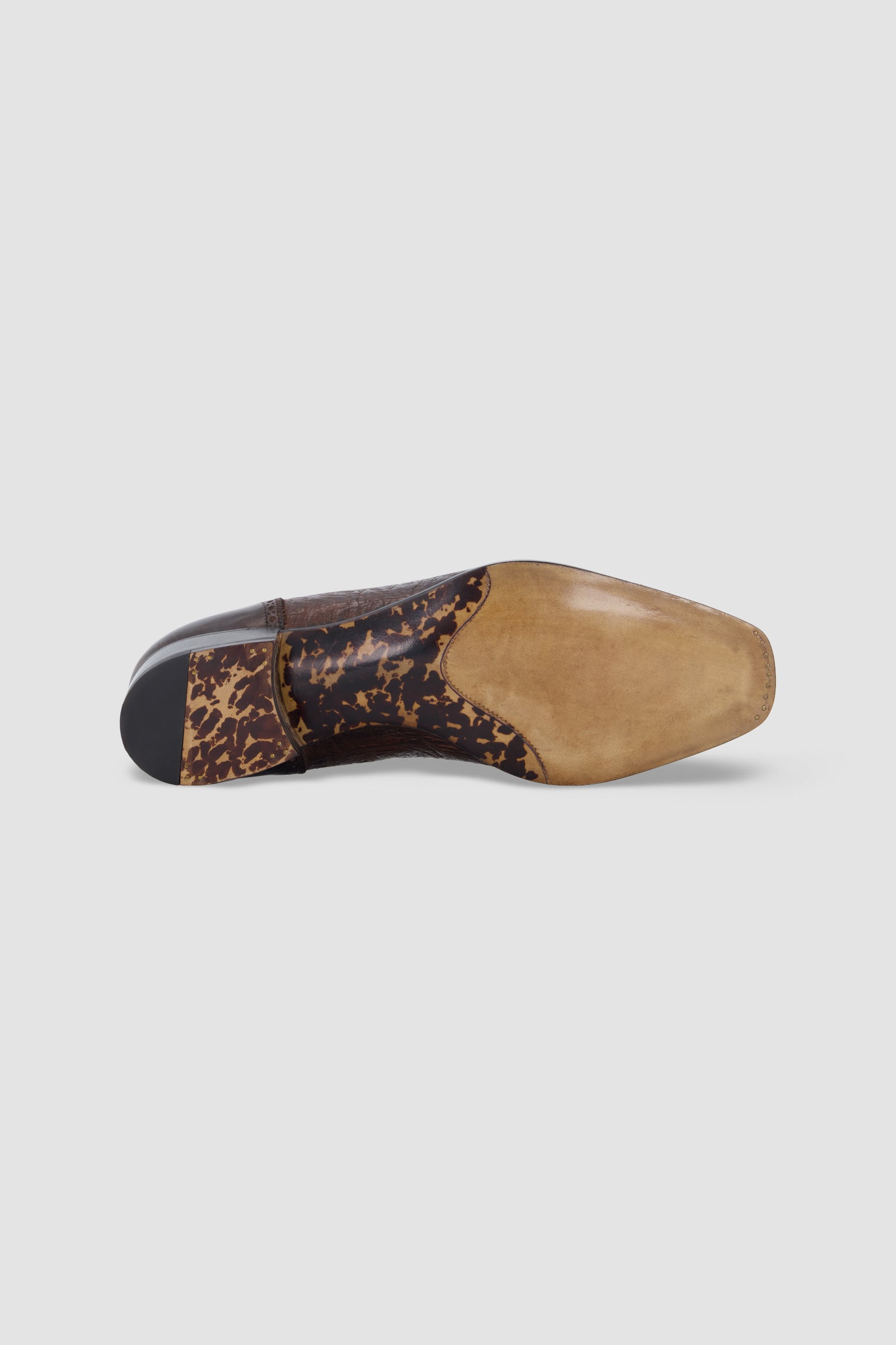 Antonio Meccariello Dark Brown Calf Leather Textured Cap-Toe Oxford