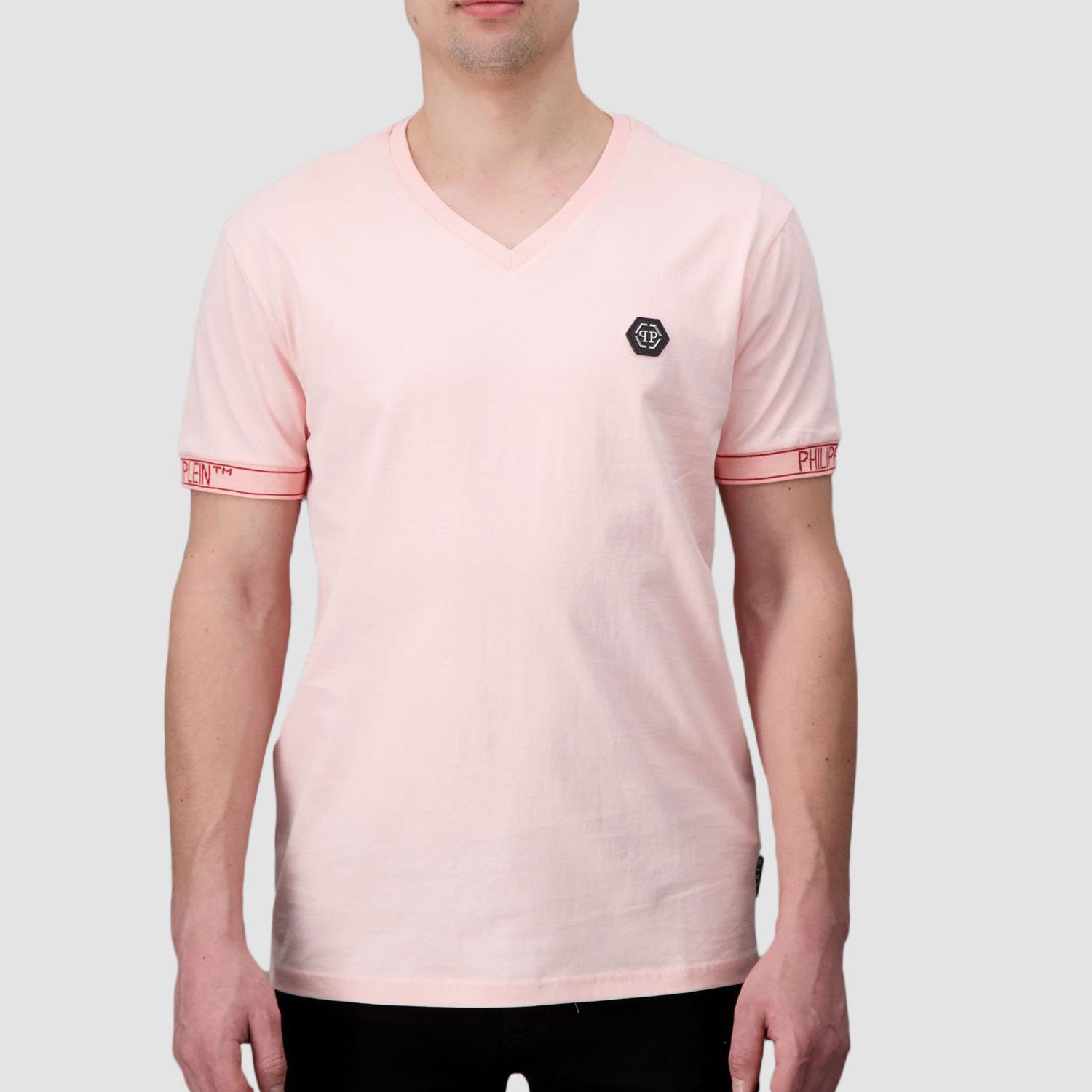 Philipp Plein Rose/Pink V-Neck SS T-Shirt