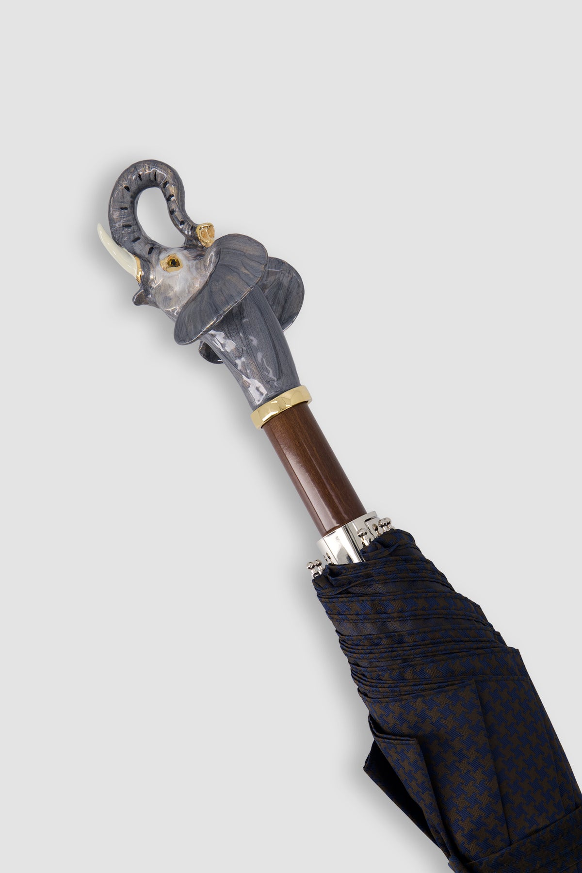Pasotti Blue/Brown Elephant Umbrella Compact