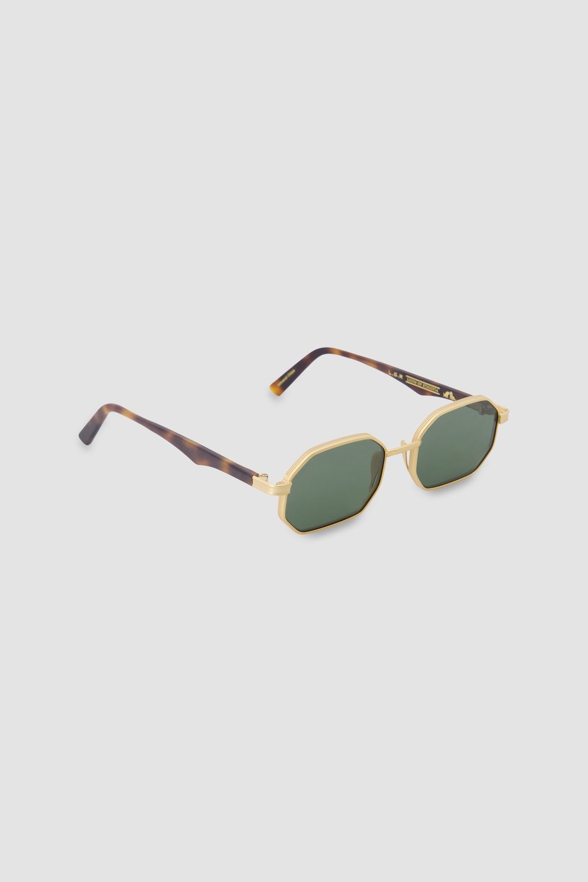 Lunettes de soleil L.G.R Gold Mat Havana Maculato/Vert plat Axum 50