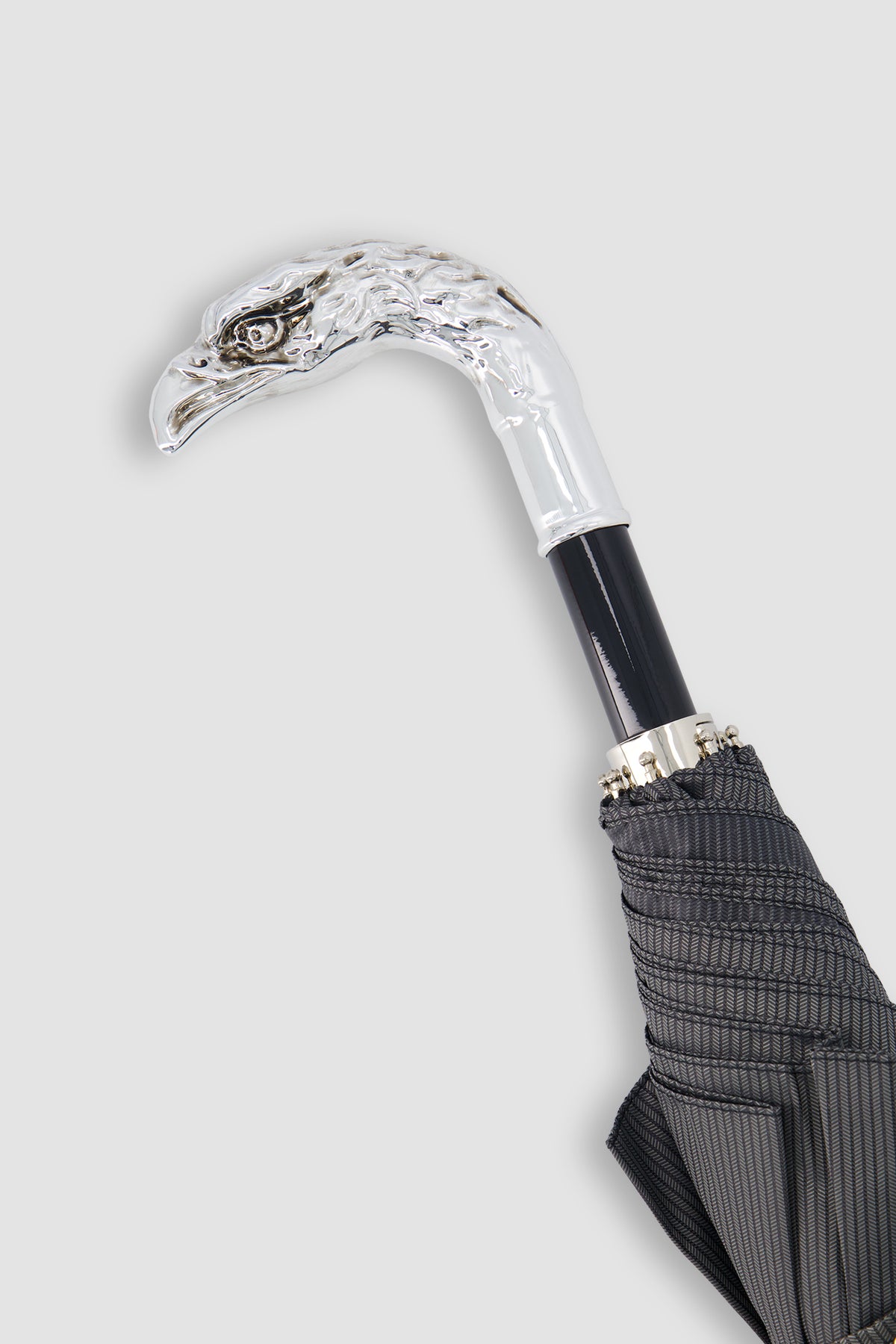 Parapluie cheval noir et argent Pasotti