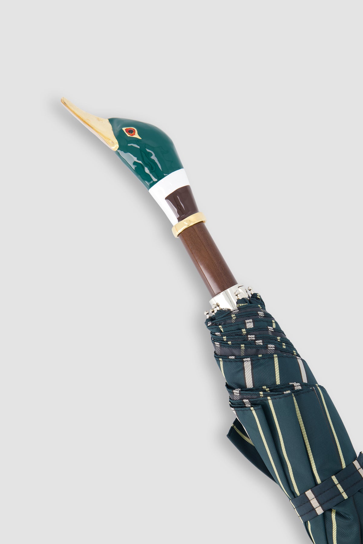 Pasotti Green/Gold Duck Umbrella Compact