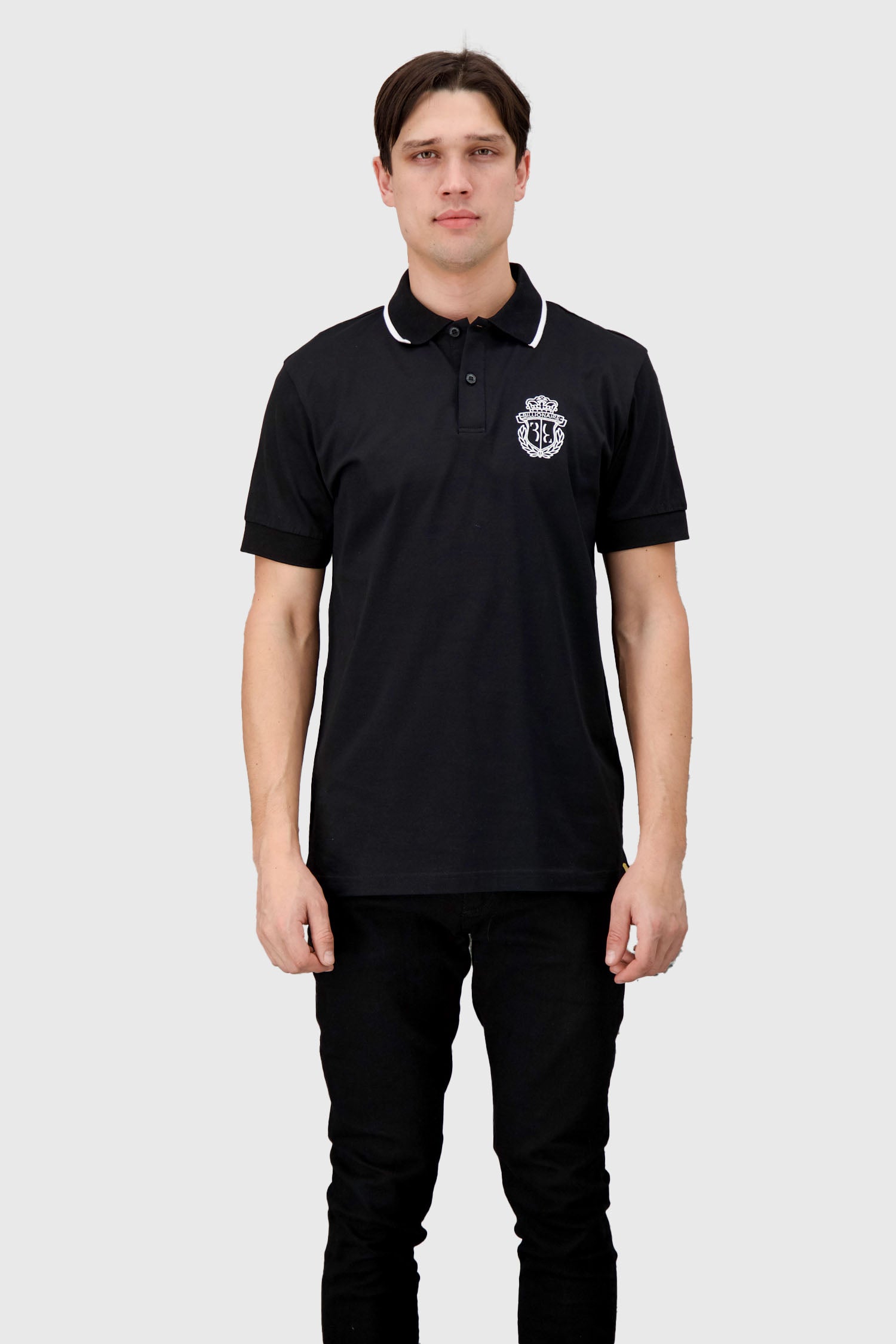 Billionaire Black SS Crest Polo