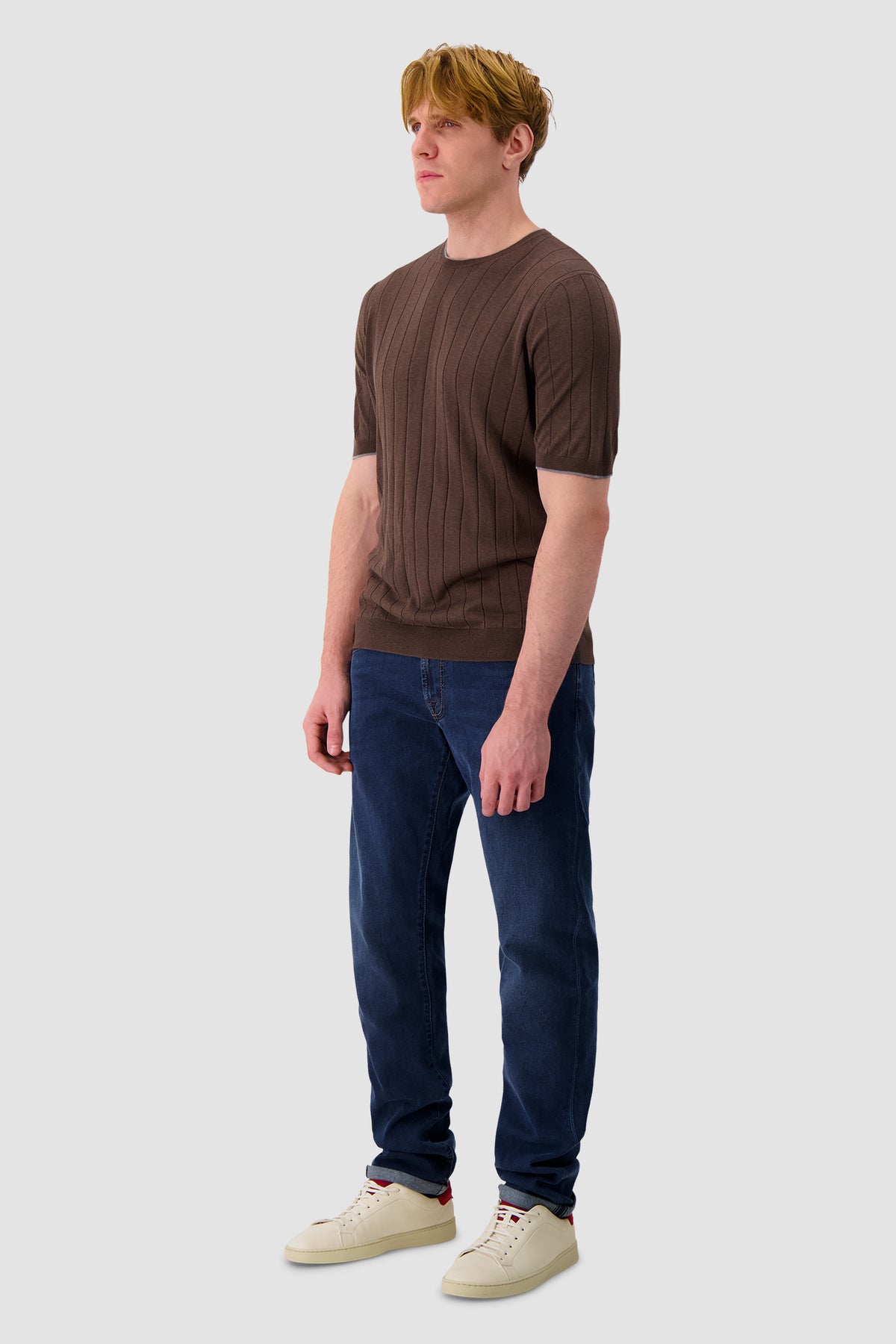 Barba Napoli Brown Paricollo Knit Tshirt