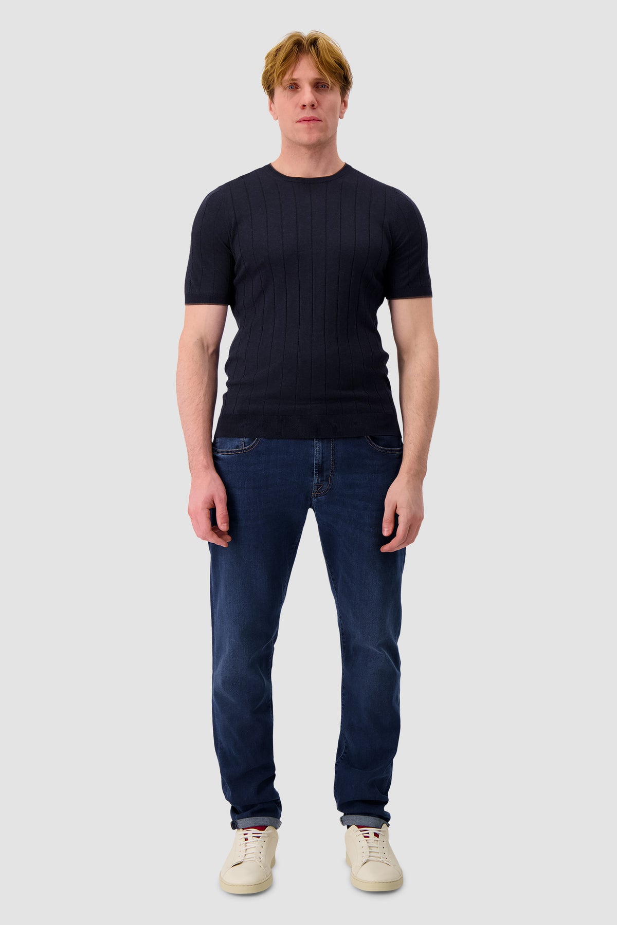 Barba Napoli Navy Paricollo Knit Tshirt