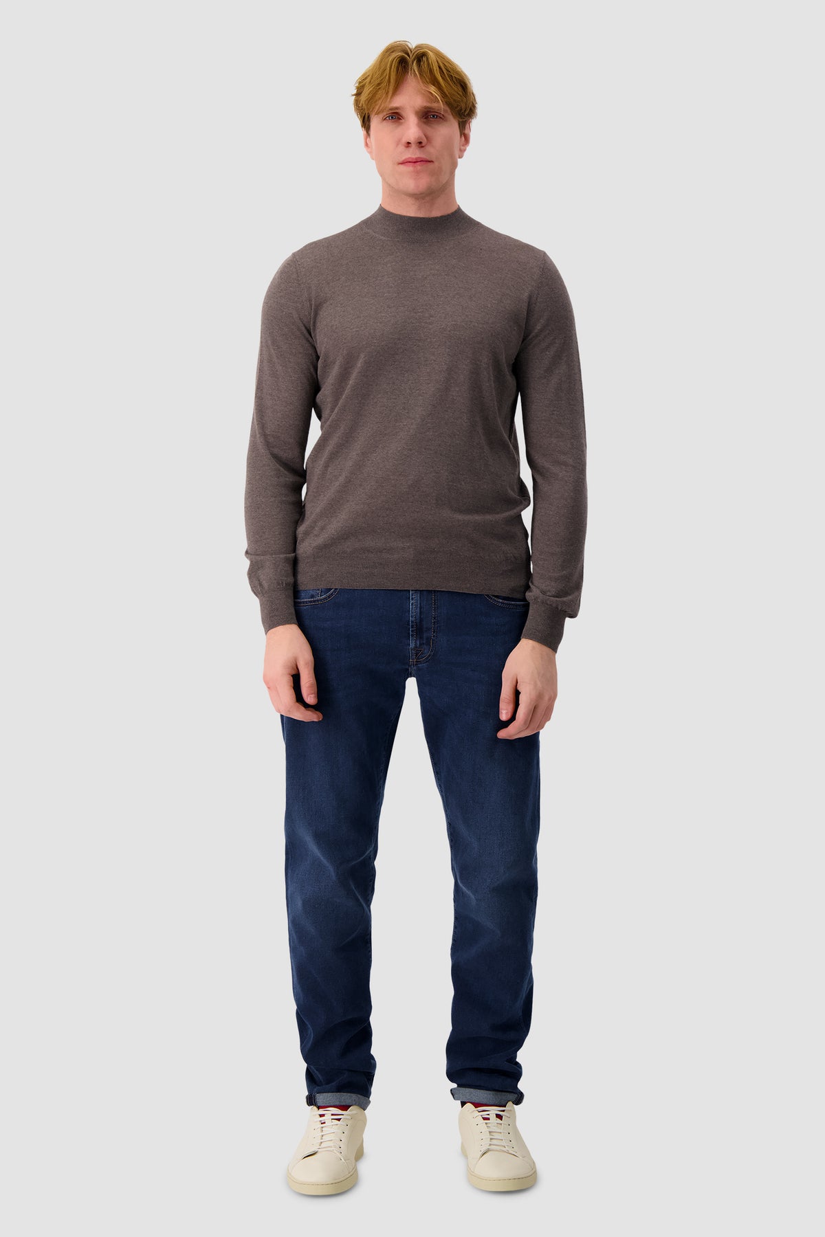 Pull Ras de Cou Marron Paricollo Barba Napoli