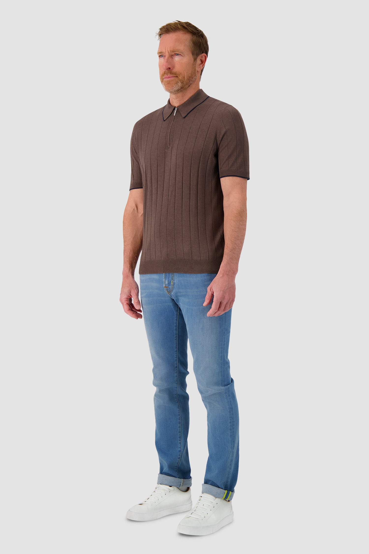 Barba Napoli Knit Zip Polo