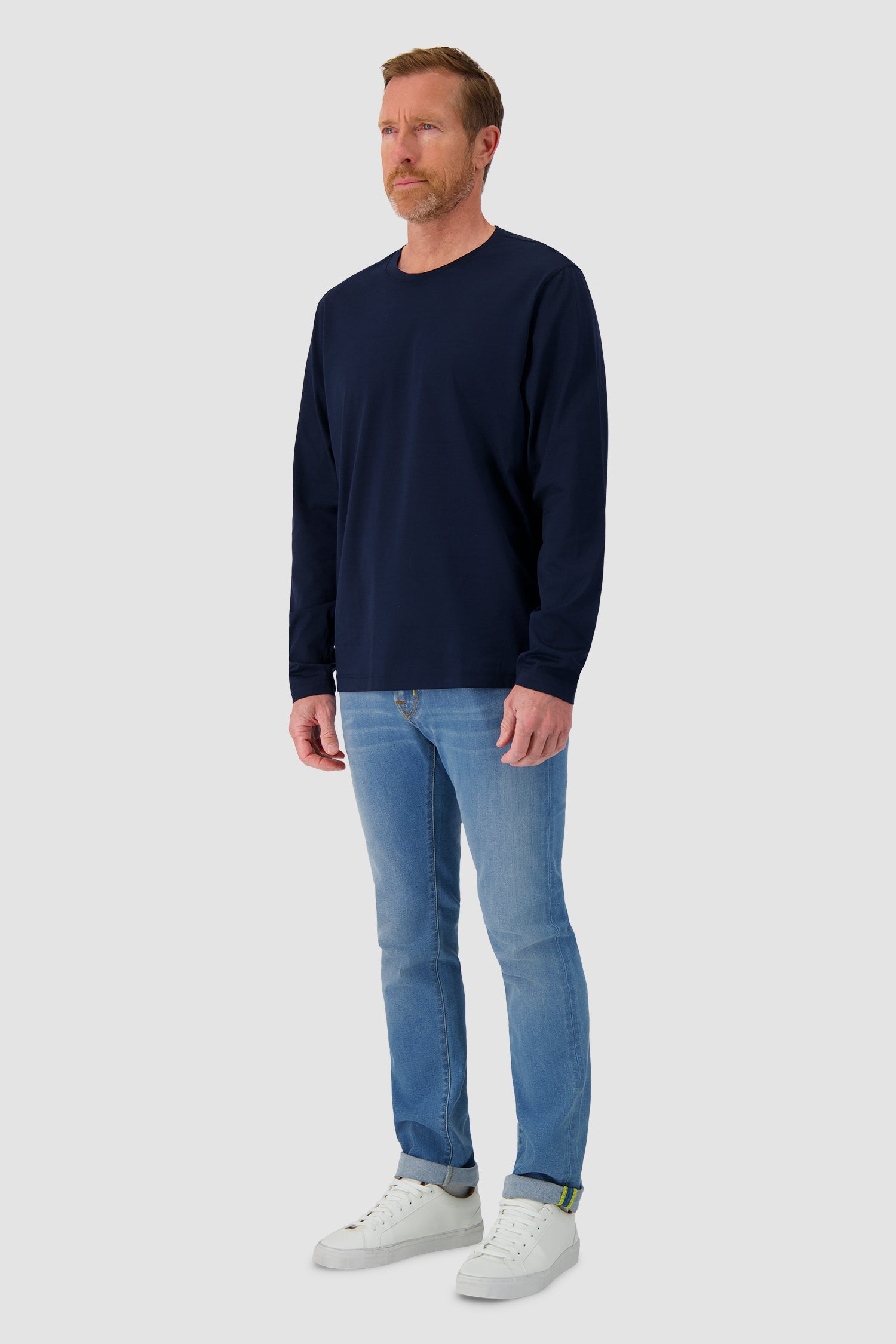 Barba Napoli Dark Blue Long Sleeve T-Shirt
