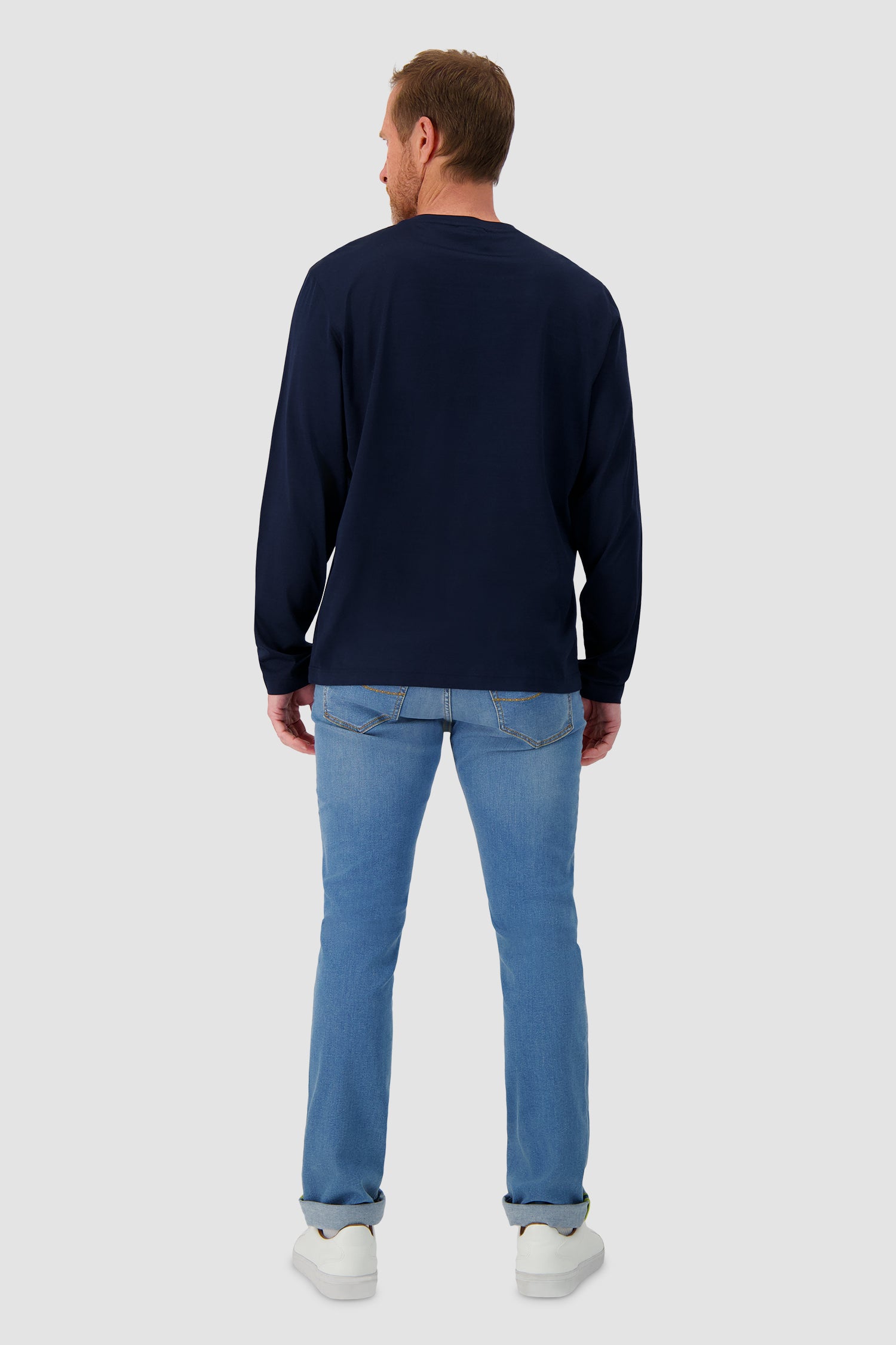Barba Napoli Dark Blue Long Sleeve T-Shirt