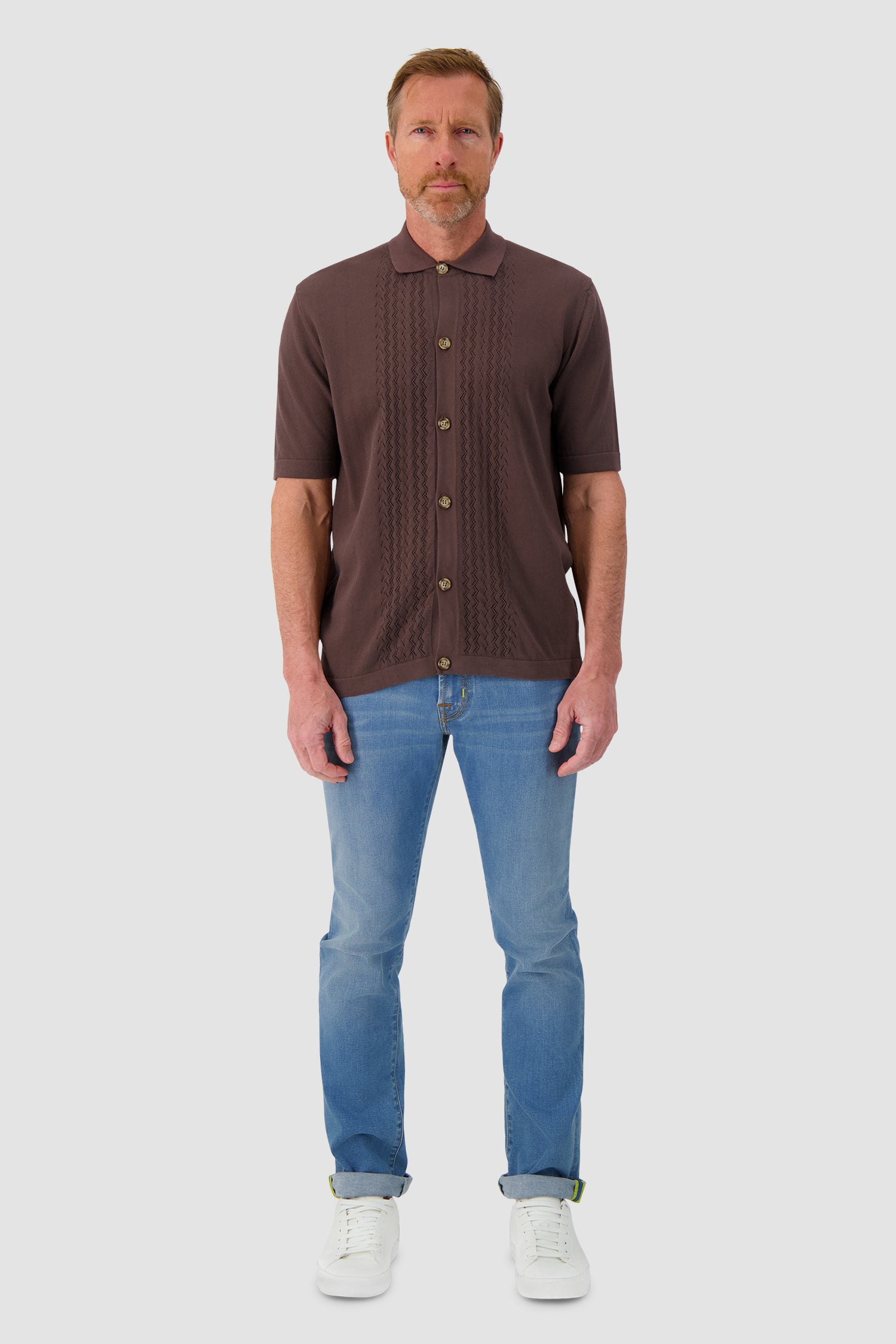 Barba Napoli Marrone Button Polo