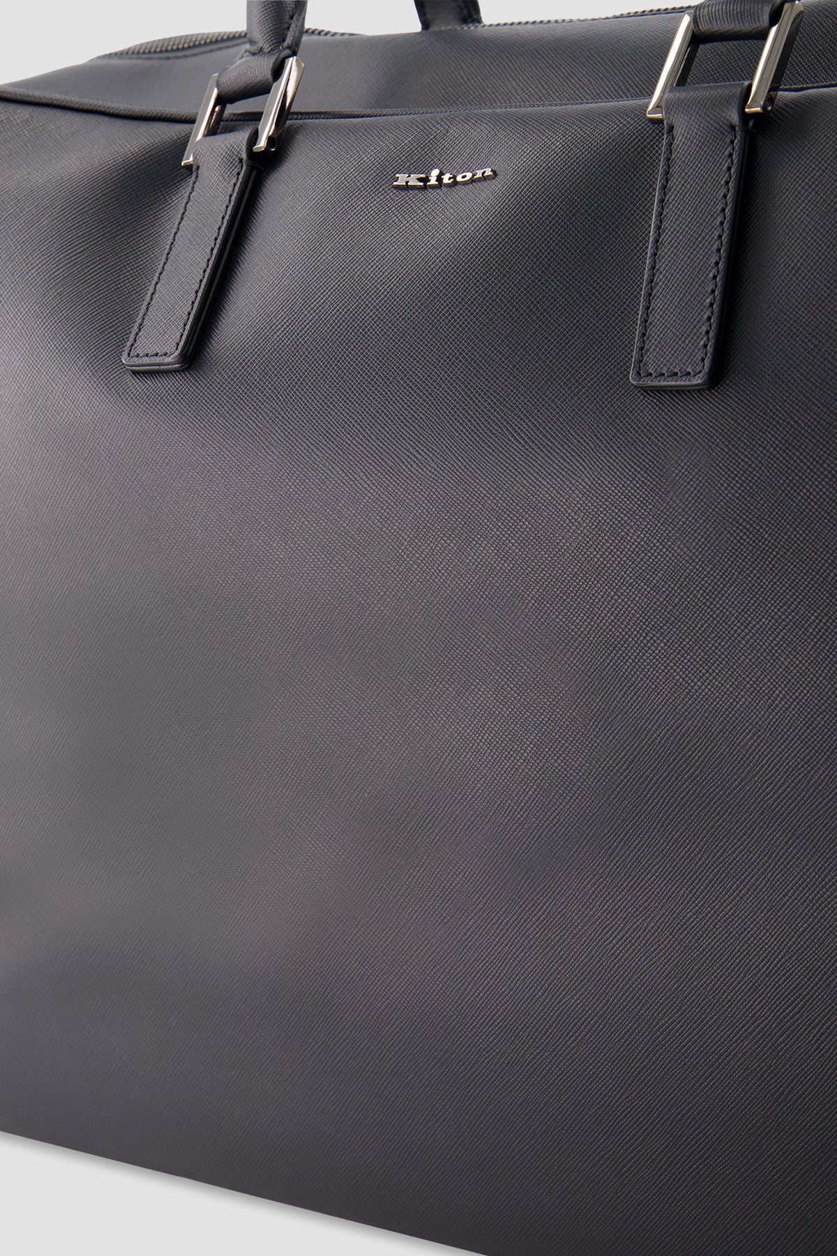 Kiton Black Leather Business Tote
