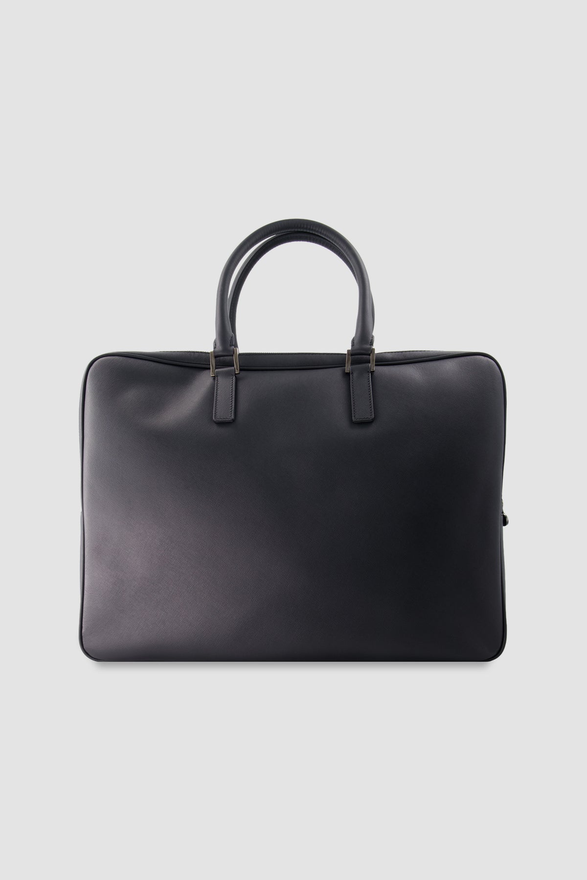 Kiton Black Leather Business Tote