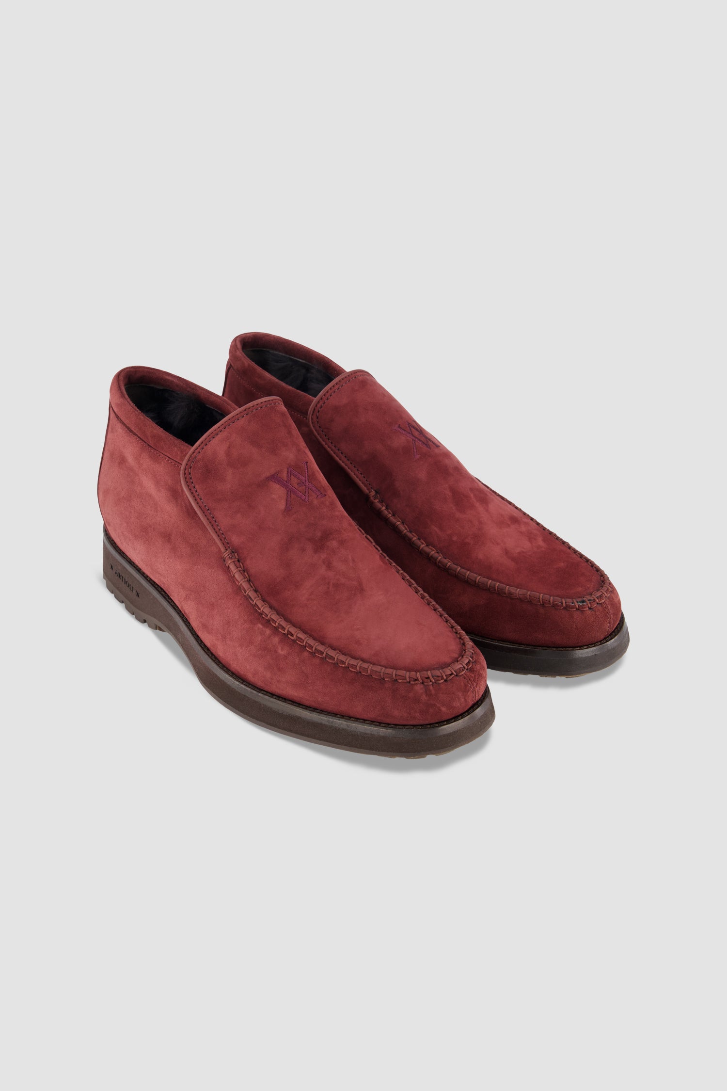 Artioli Burgundy Suede Loafers