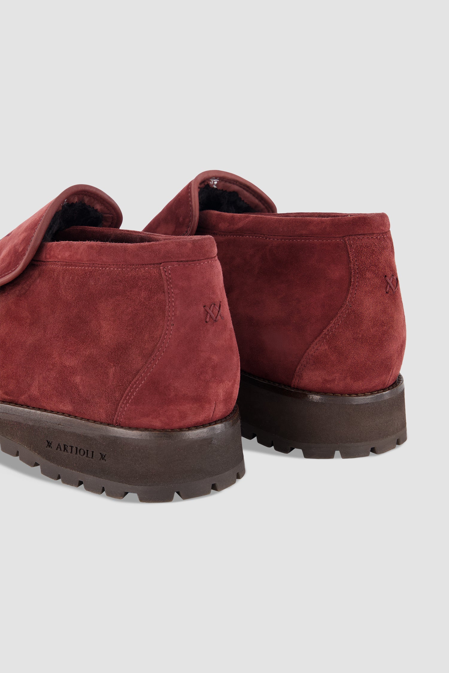 Artioli Burgundy Suede Loafers