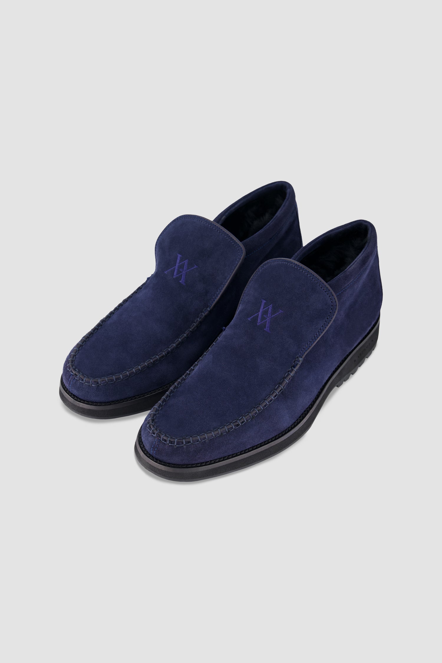 Artioli Navy Suede Loafers