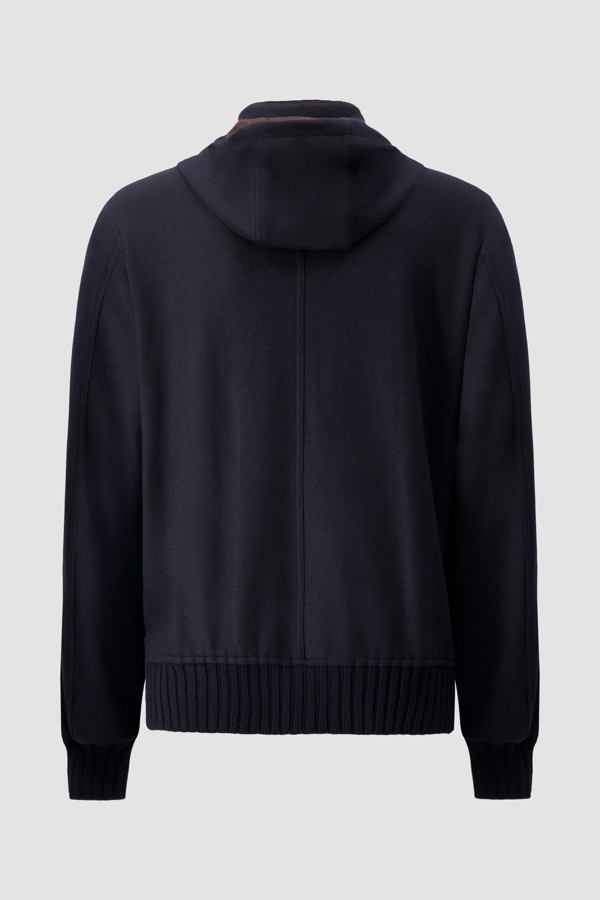 Mandelli Navy Knit Hooded Bomber