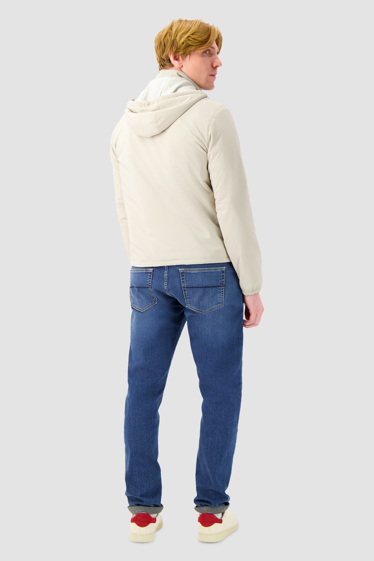 Mandelli Beige Cashmere-Lined Technical Jacket