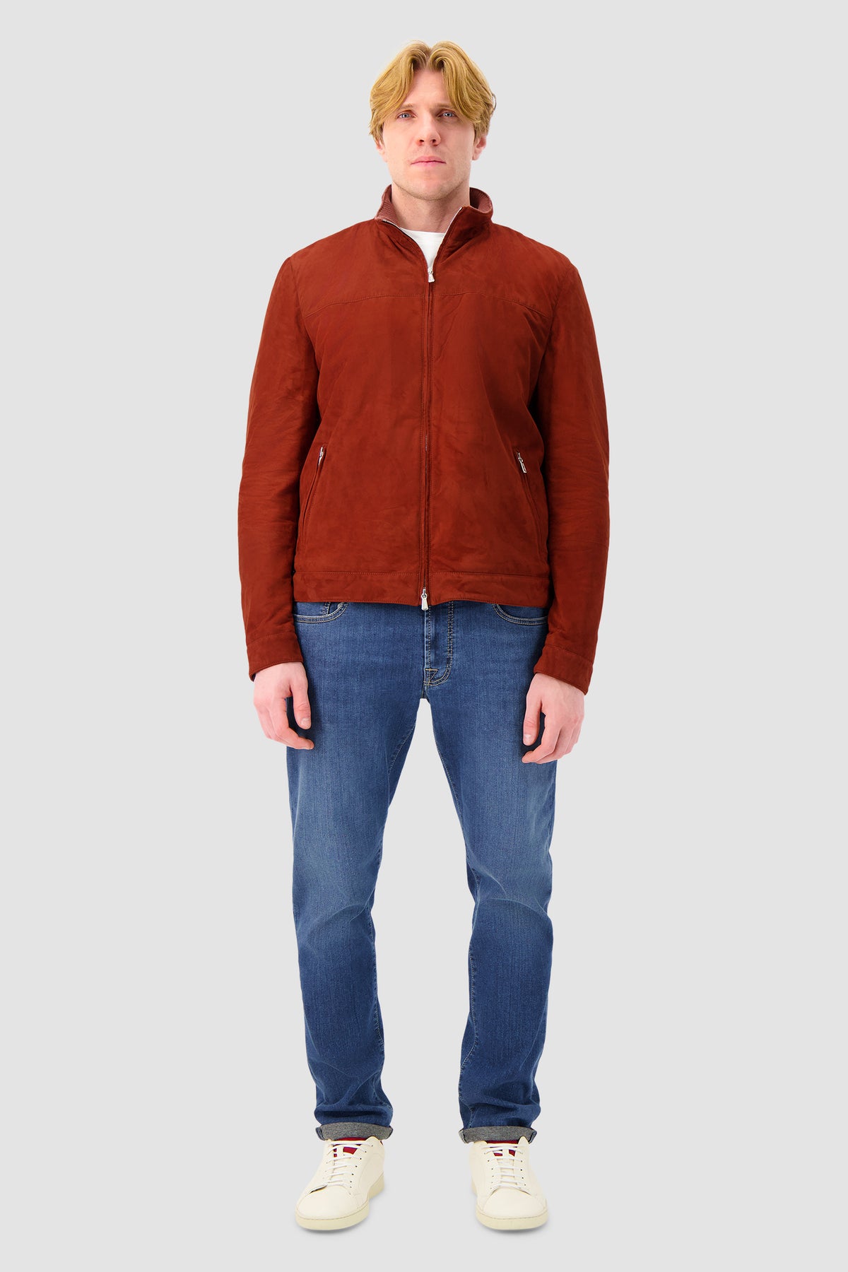 Mandelli Orange Goat Leather Jacket