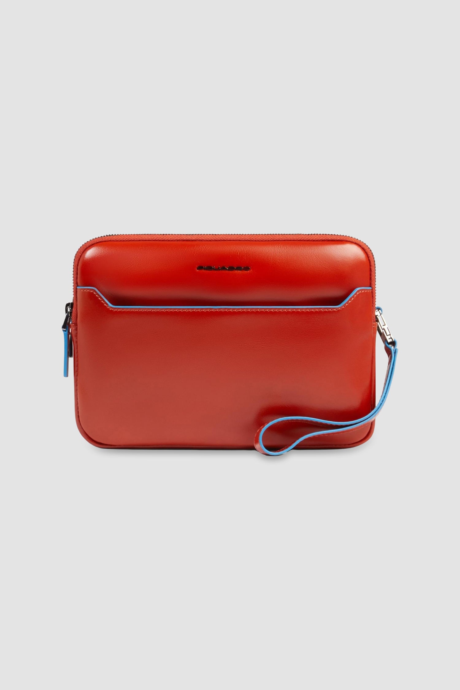 Pochette Piquadro orange avec verrouillage de sécurité par empreinte digitale