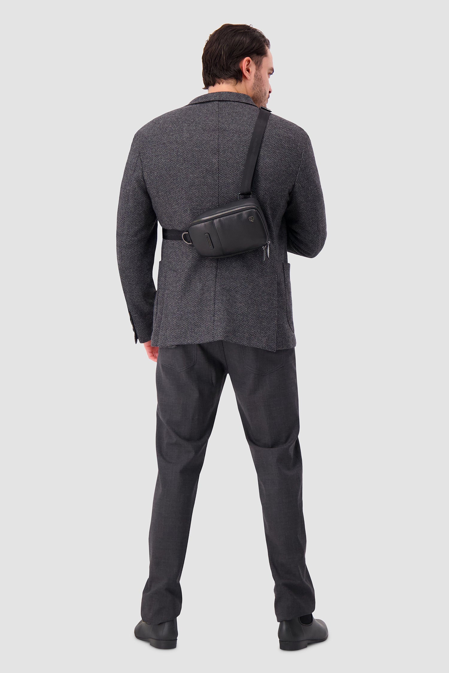 Piquadro Black Crossbody iPhone Bag