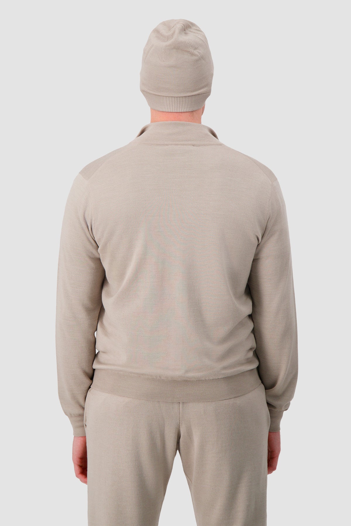Pashmere Beige Wool Silk Patterned Beenie