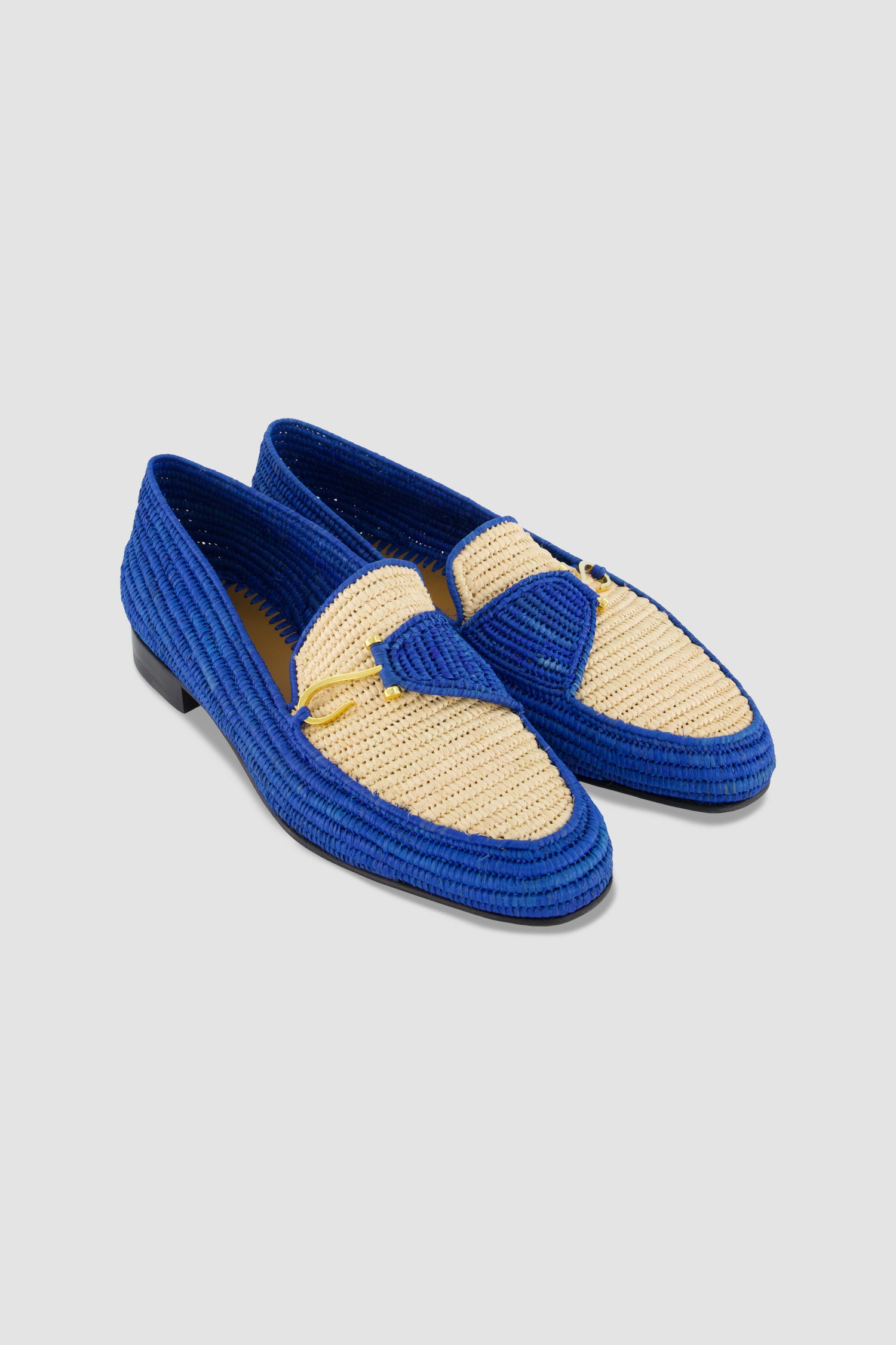 Edhen Milano Agadir Blue Raffia Loafers