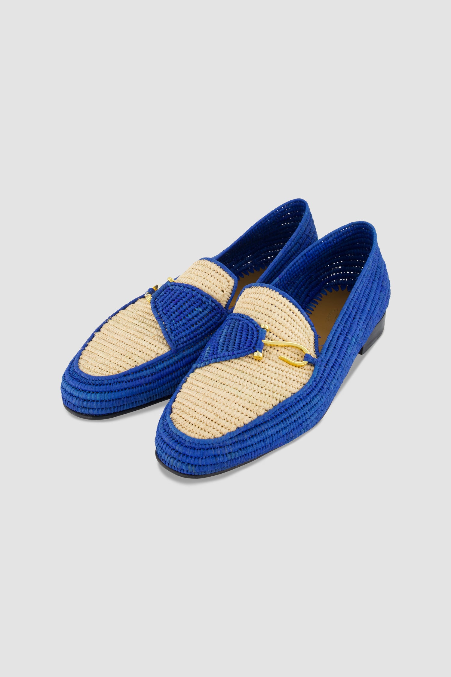Edhen Milano Agadir Blue Raffia Loafers