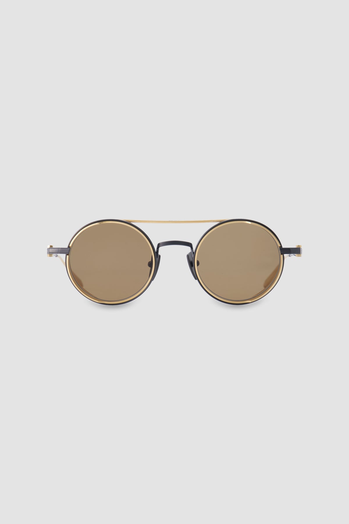 Akoni Eris Black/Gold Round Two-Tone Metal Sunglasses