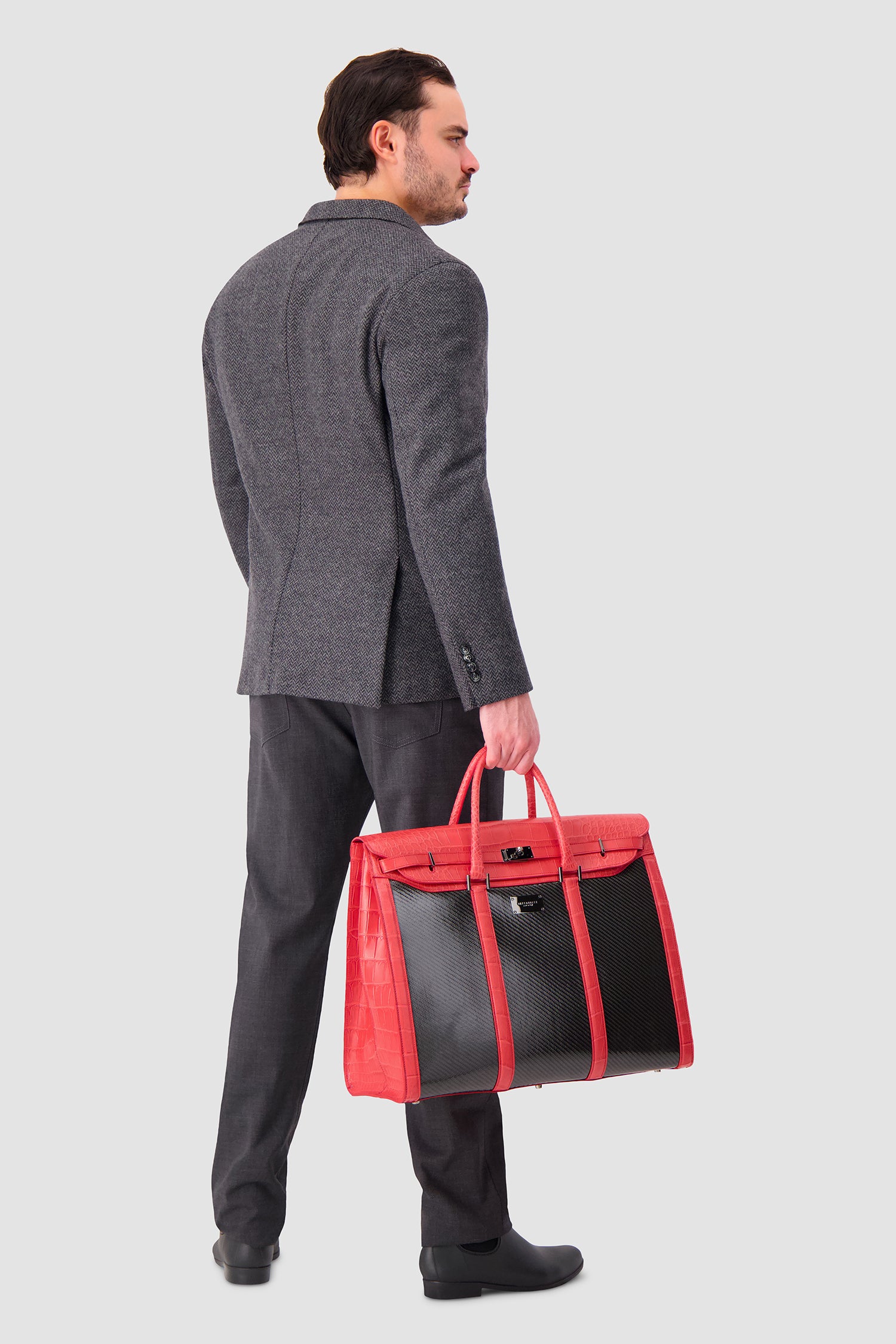 Hettabretz Alligator and Carbon Travel Bag