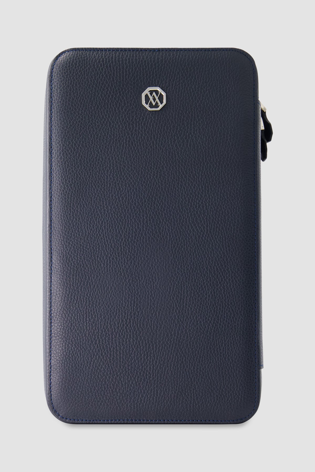 Artioli Navy Leather Sunglass Case