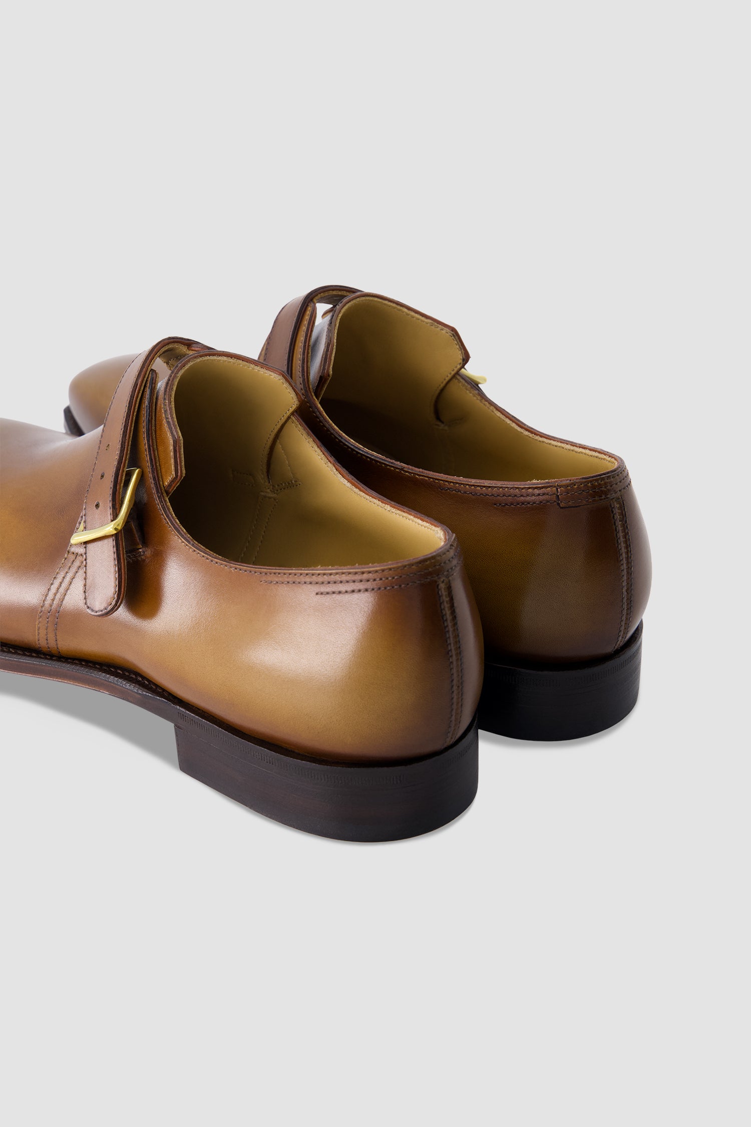 Corthay Brown Leather Single Monk Strap Dress Shoe