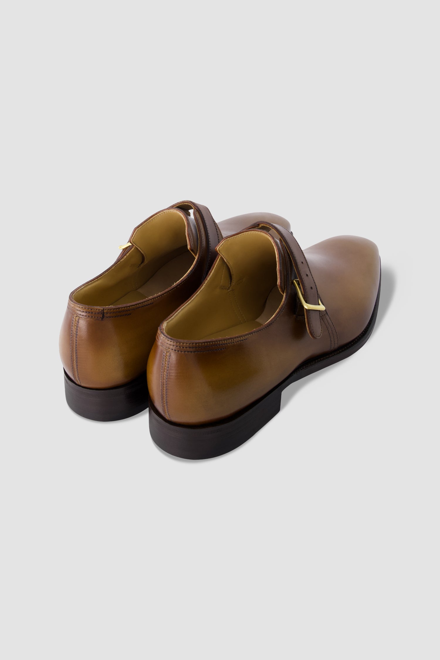 Corthay Brown Leather Single Monk Strap Dress Shoe