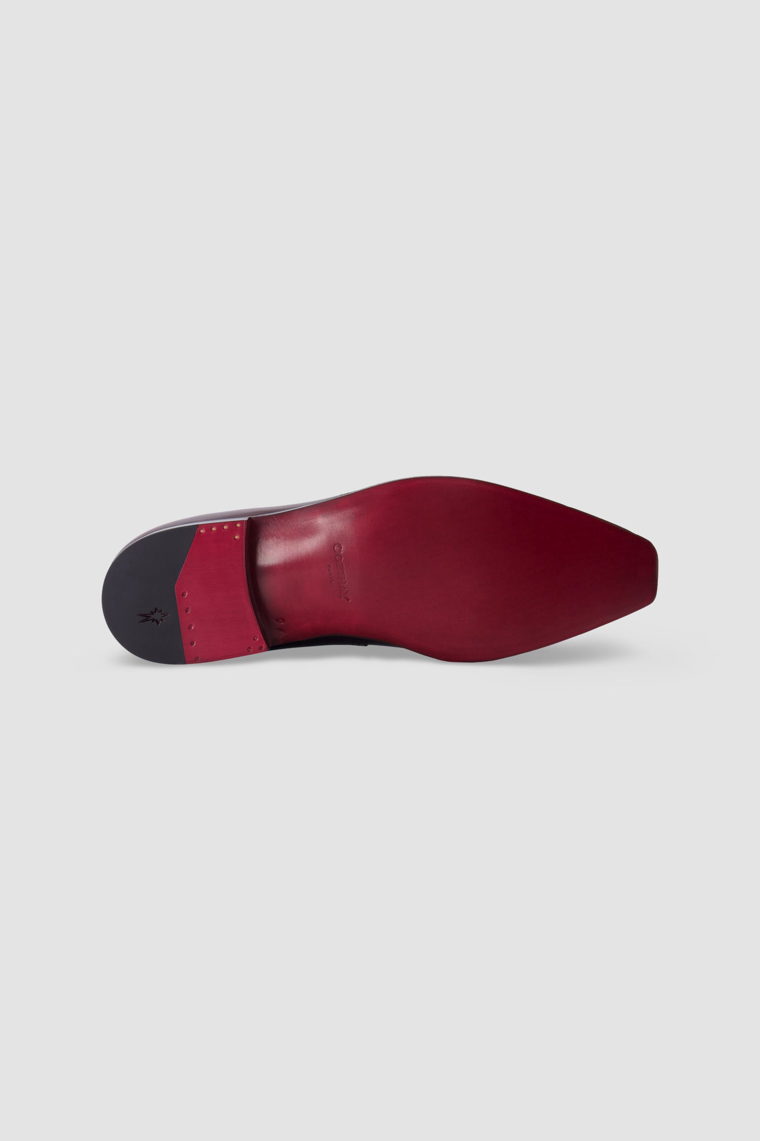 Corthay Burgundy Leather Plain Toe Derby Shoe