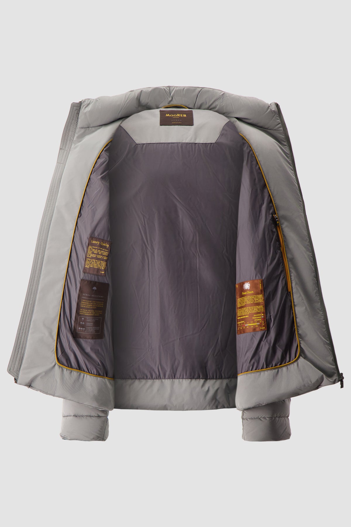Moorer Grey Eurico Hooded Puffer Jacket