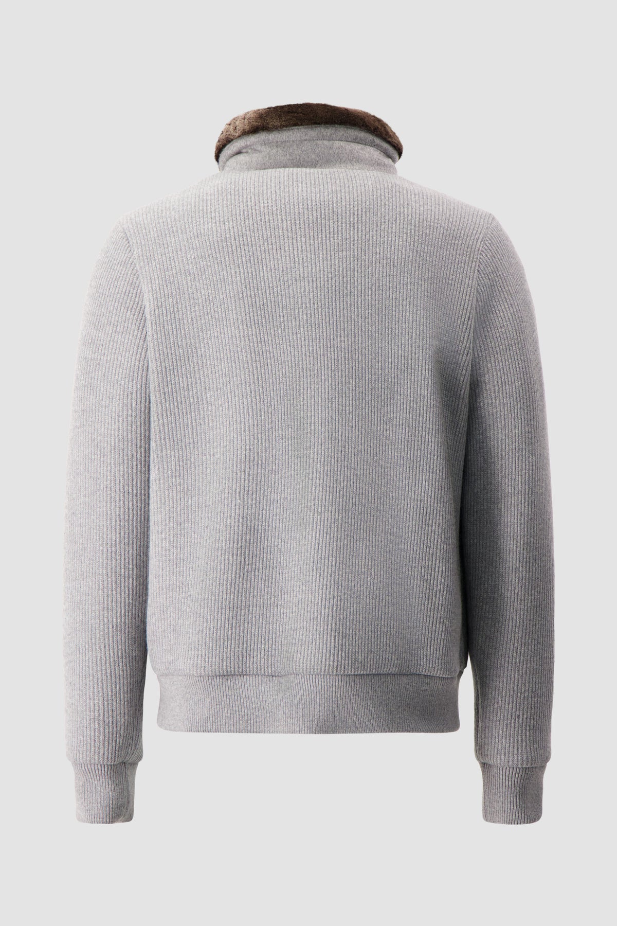 Moorer Grey Levion Fur Collar Jacket