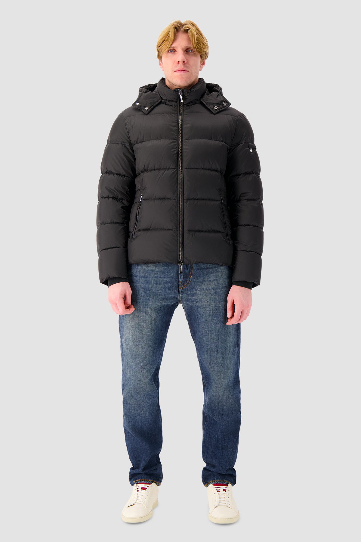 Moorer Black Brett Down Hooded Jacket
