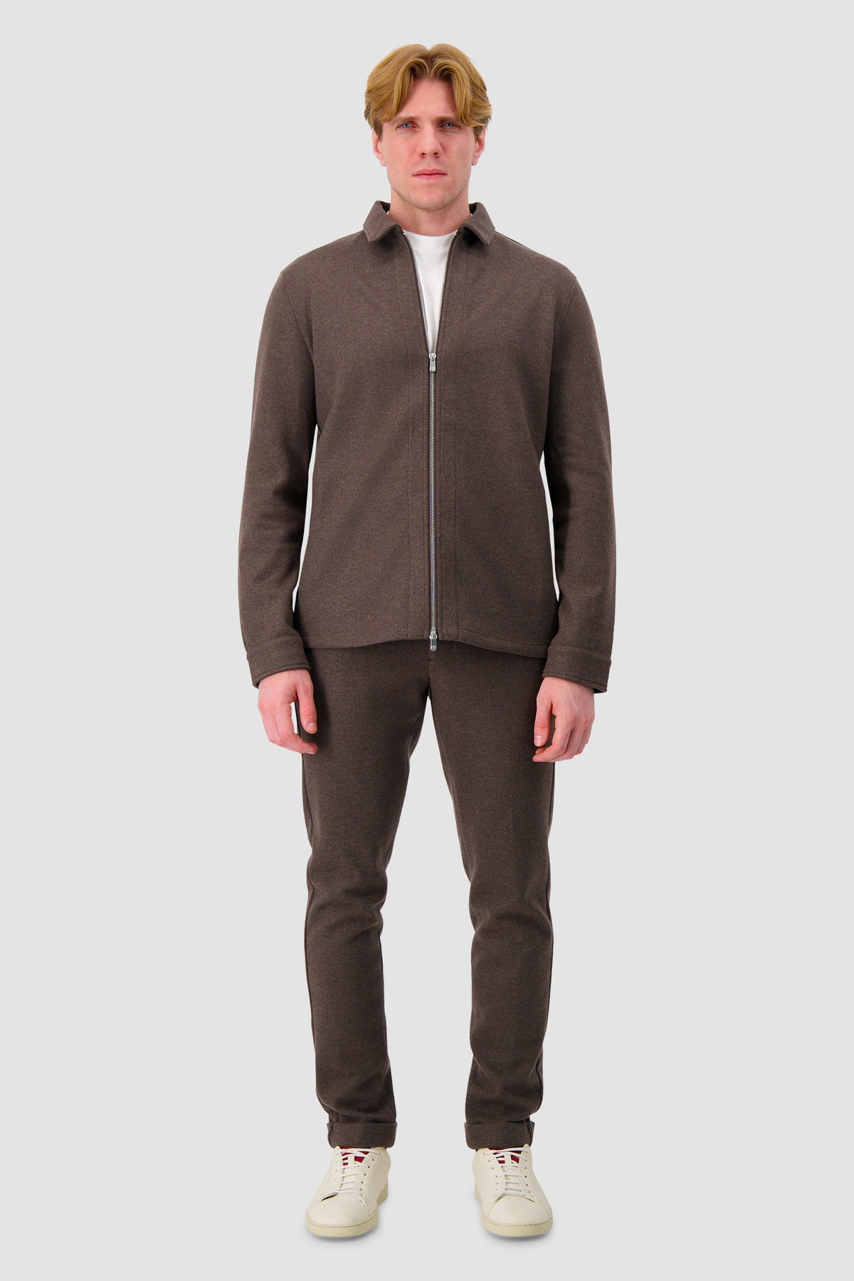 Marco Pescarolo Taupe Zip-Up Jacket