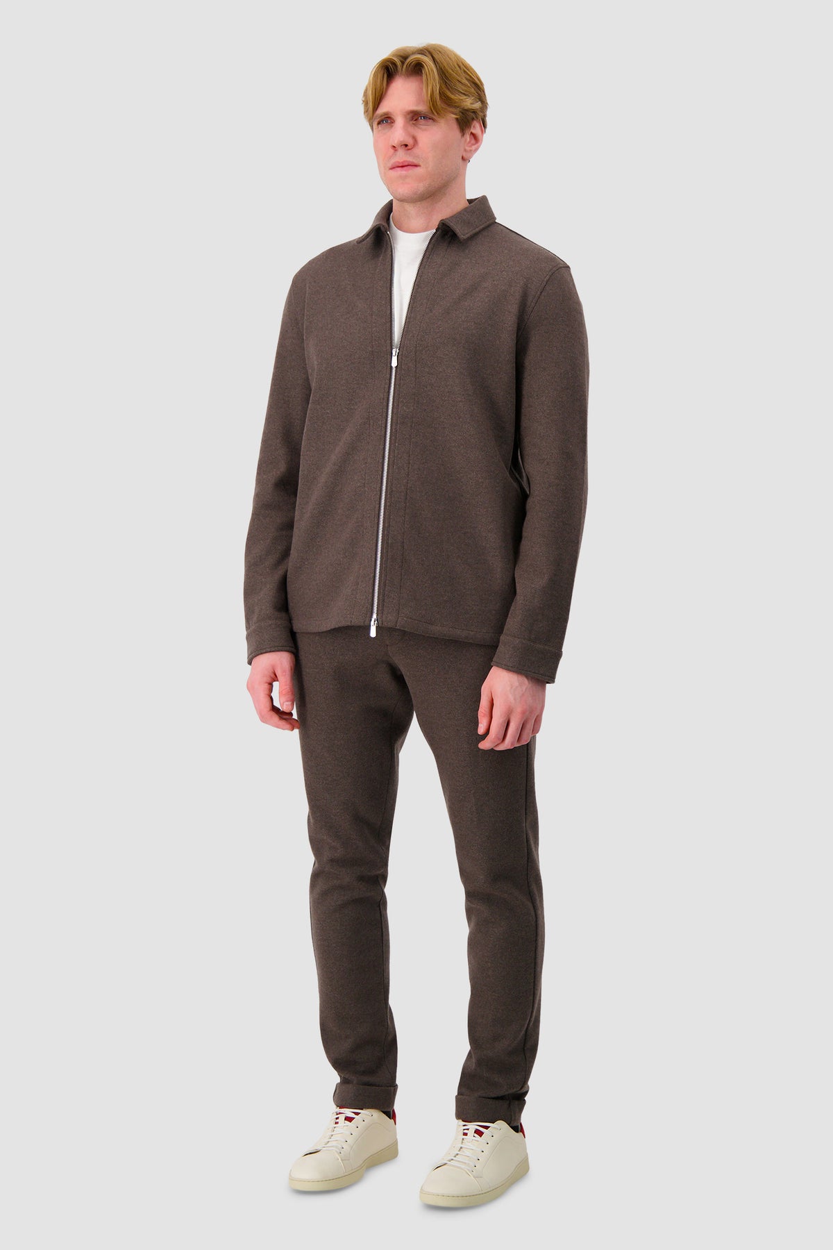 Marco Pescarolo Taupe Zip-Up Jacket