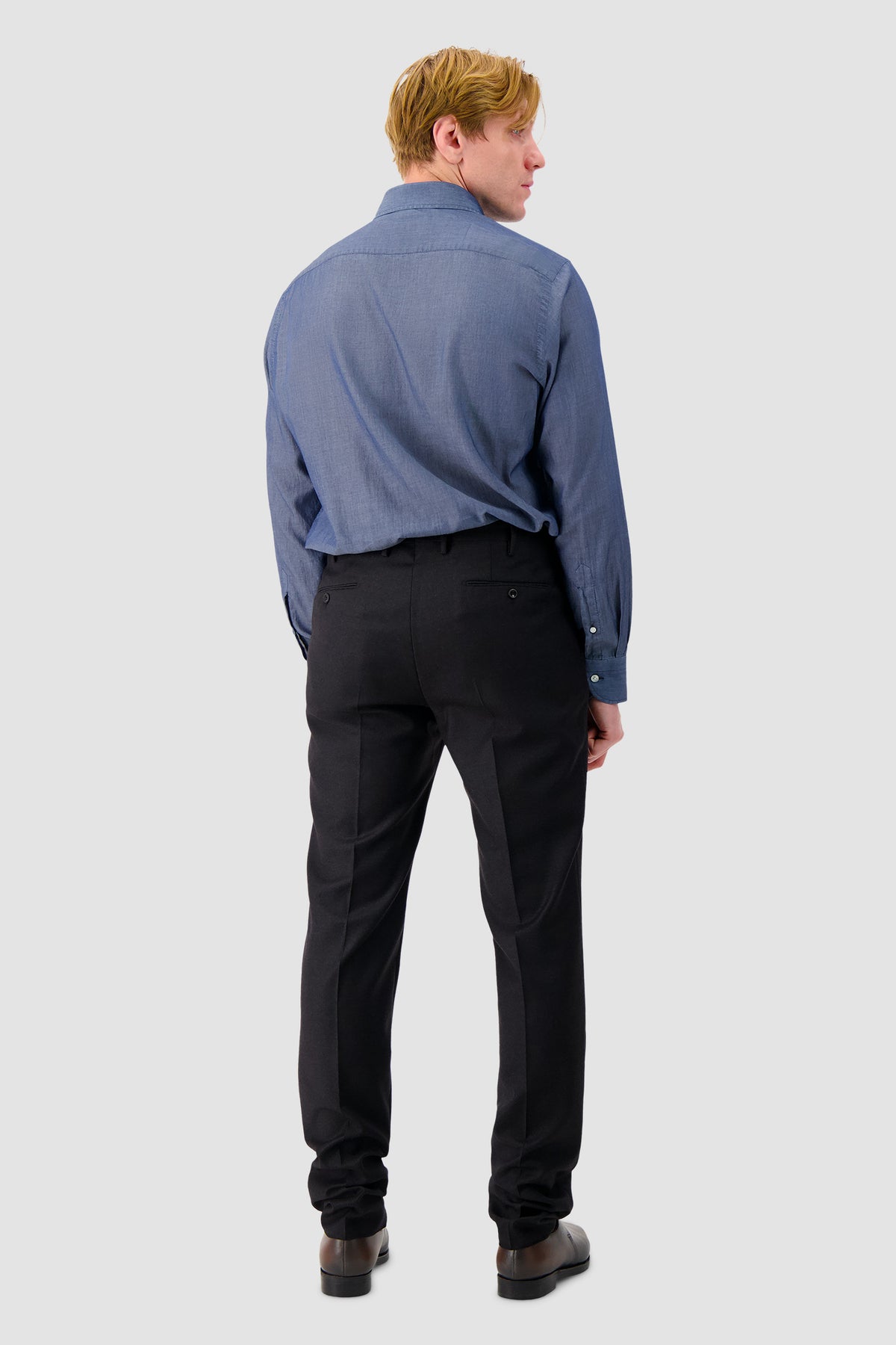 100 Hands Blue Cotton Dress Shirt